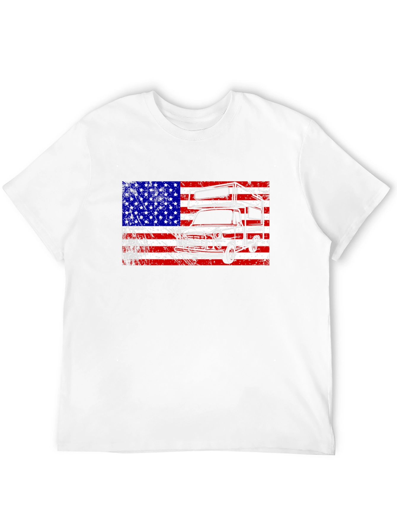 Retro RV American Flag Graphic T-Shirt