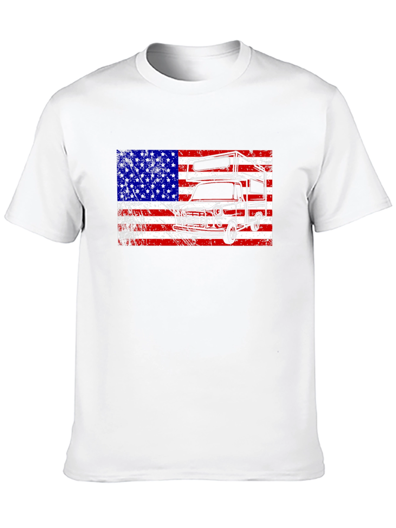 Retro RV American Flag Graphic T-Shirt