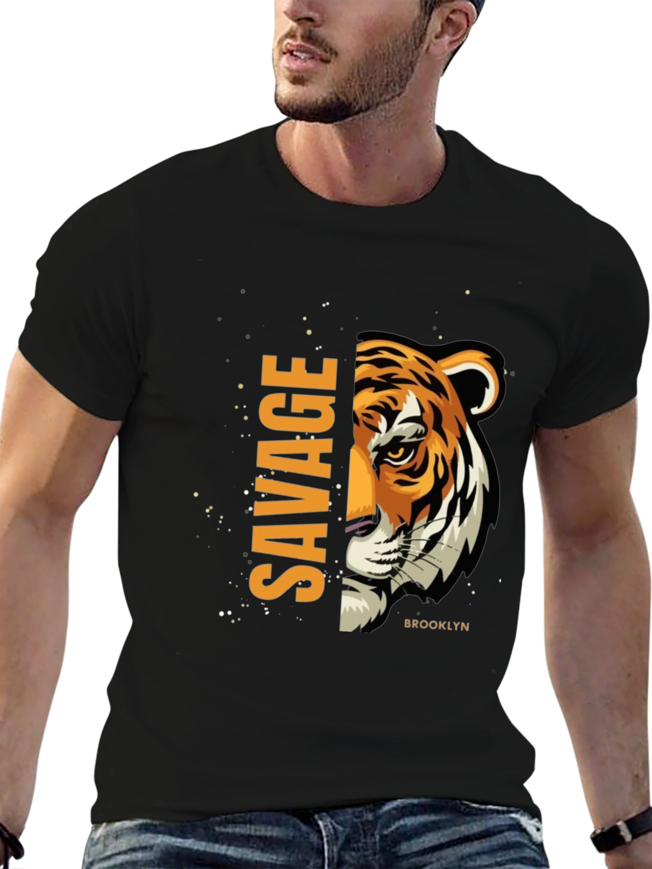 Savage Brooklyn Tiger Graphic Tee - Black