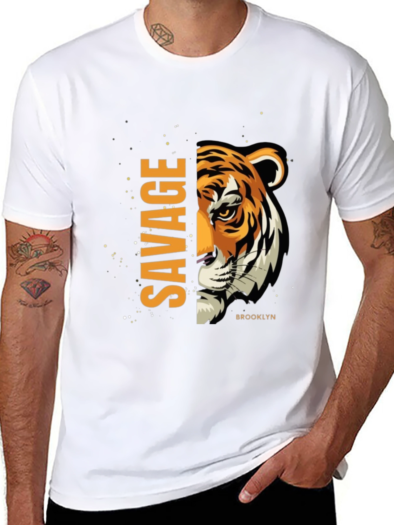 Savage Brooklyn Tiger Graphic Tee - Black