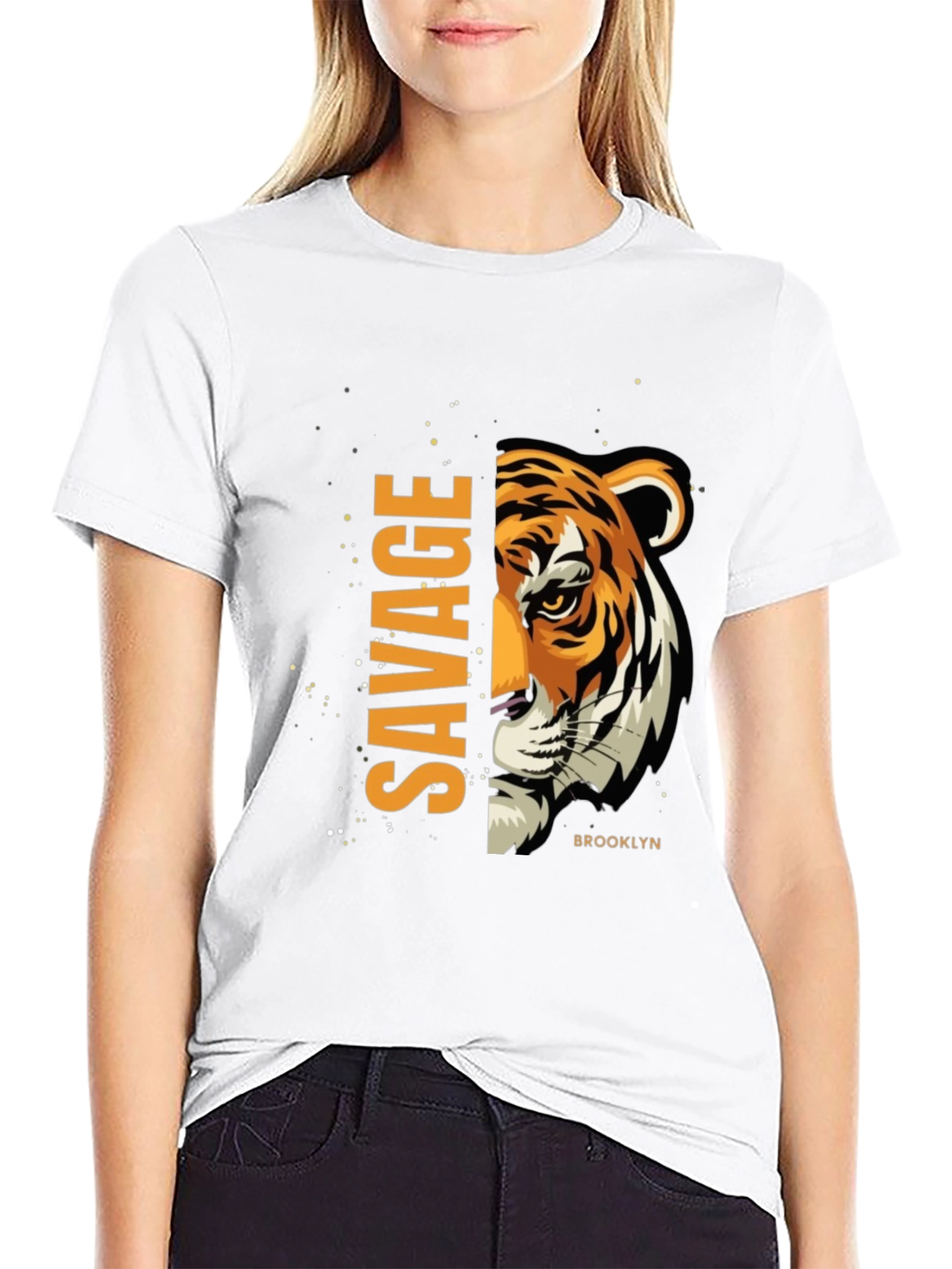 Savage Brooklyn Tiger Graphic Tee - Black