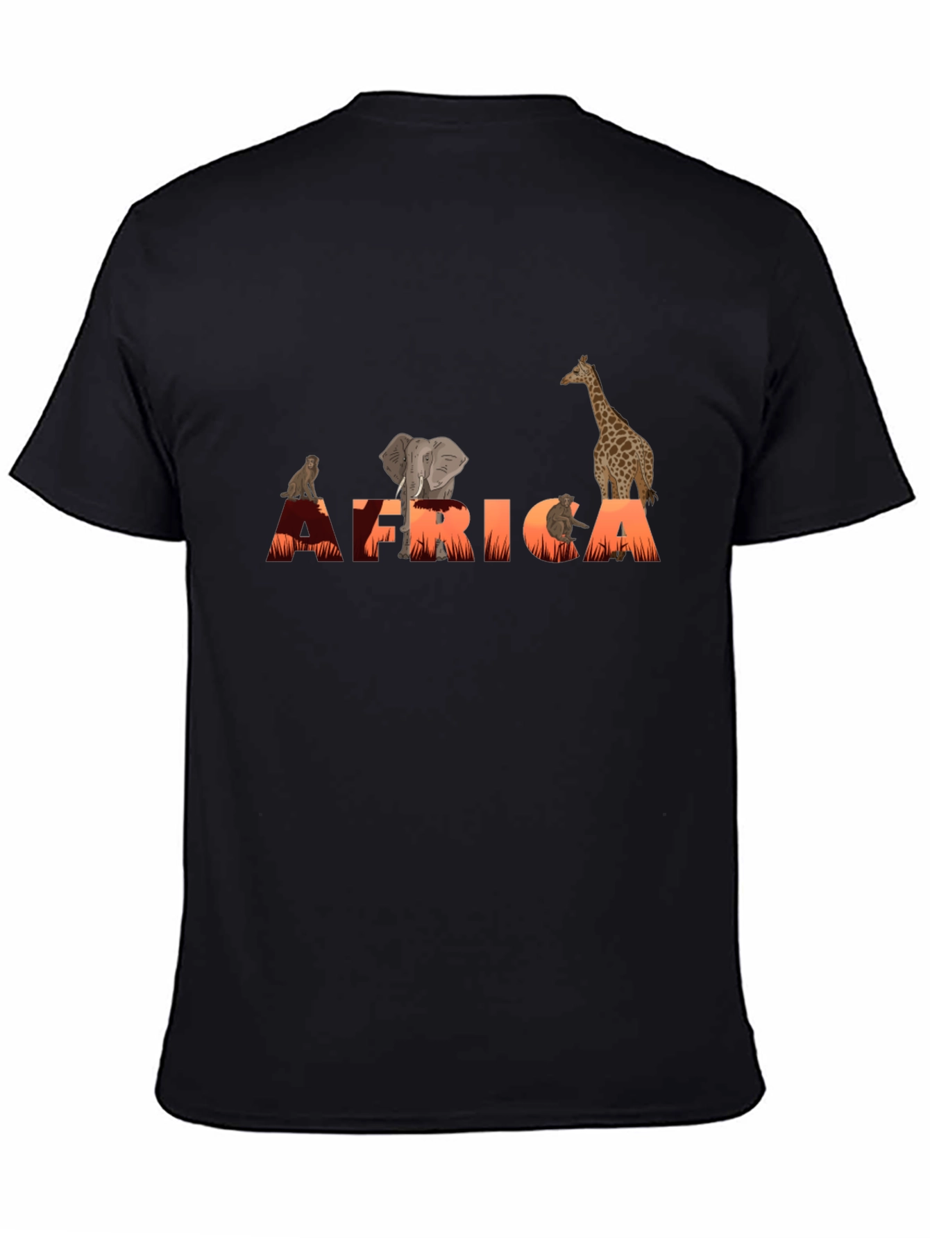 Africa Animal Graphic Tee - Unisex Black T-Shirt