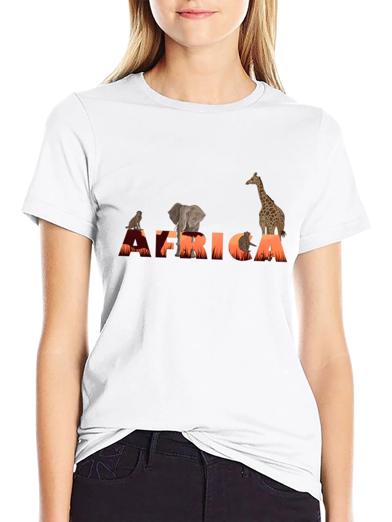 Africa Animal Graphic Tee - Unisex Black T-Shirt