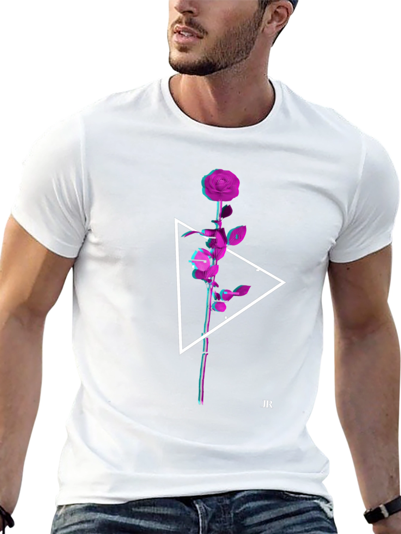 Rose Triangle Graphic Tee - Modern Streetwear