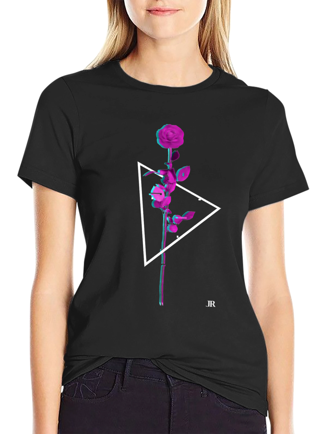 Rose Triangle Graphic Tee - Modern Streetwear