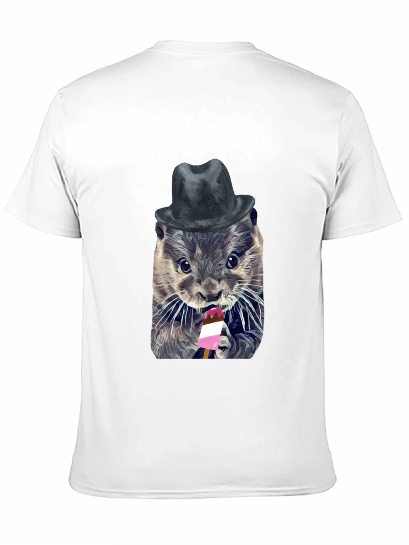Otter with Hat Graphic T-Shirt - Unisex Cotton Tee