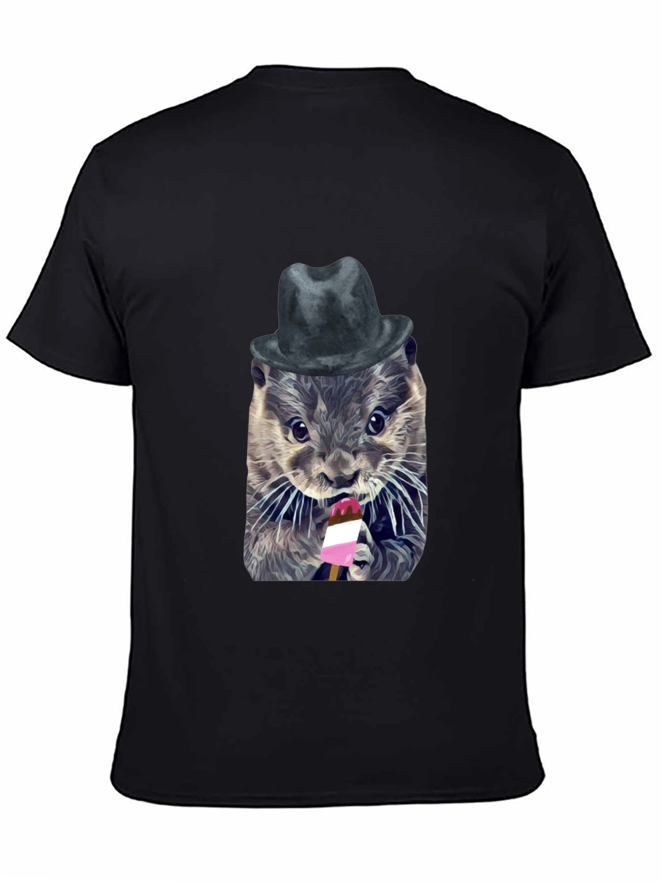 Otter with Hat Graphic T-Shirt - Unisex Cotton Tee