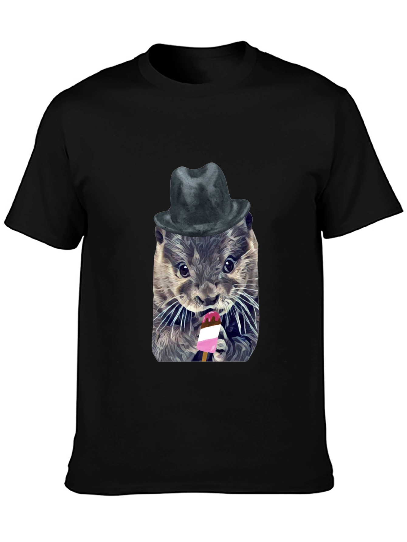 Otter with Hat Graphic T-Shirt - Unisex Cotton Tee