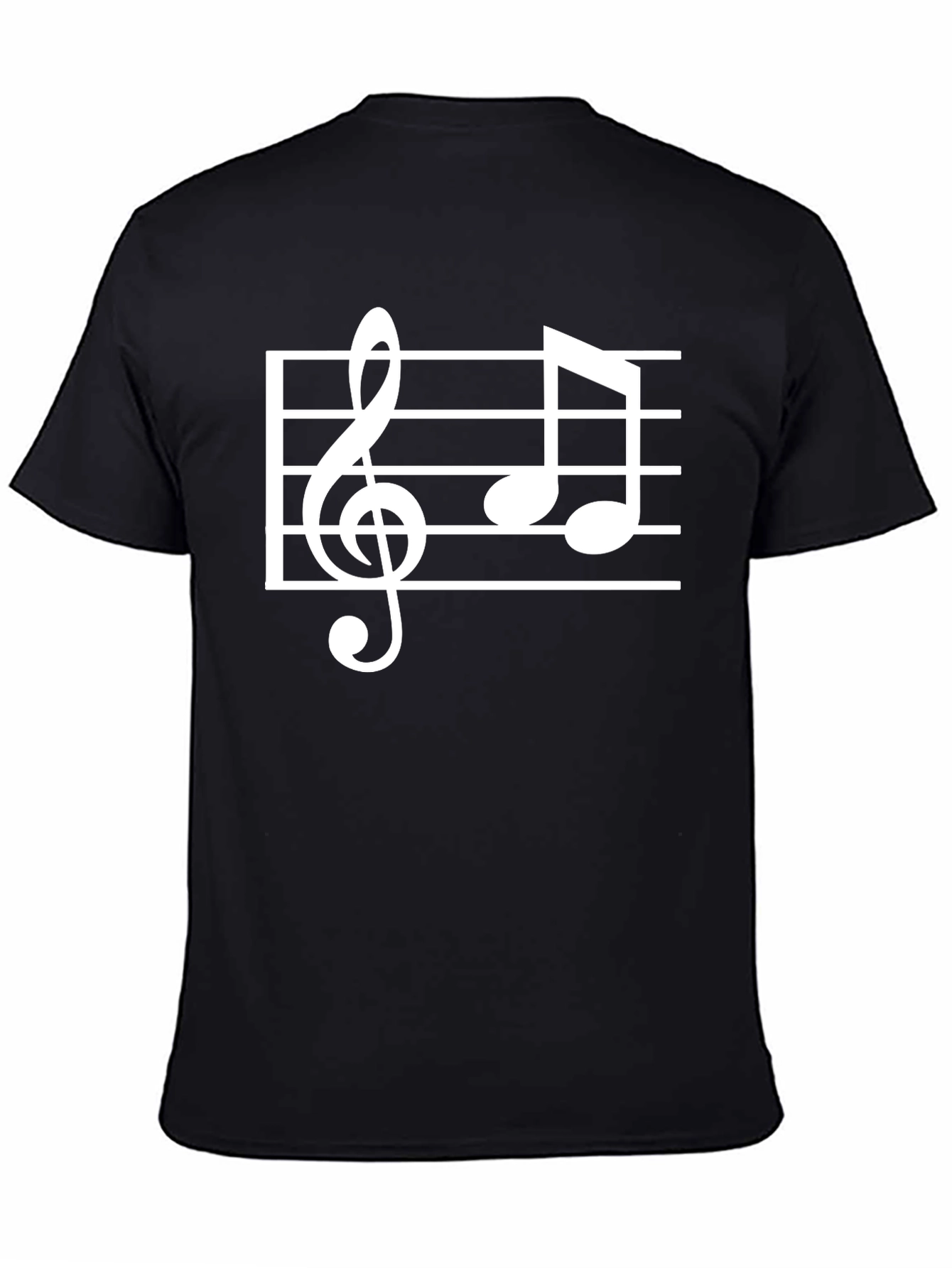 Musical Notes T-Shirt - Black Cotton Tee