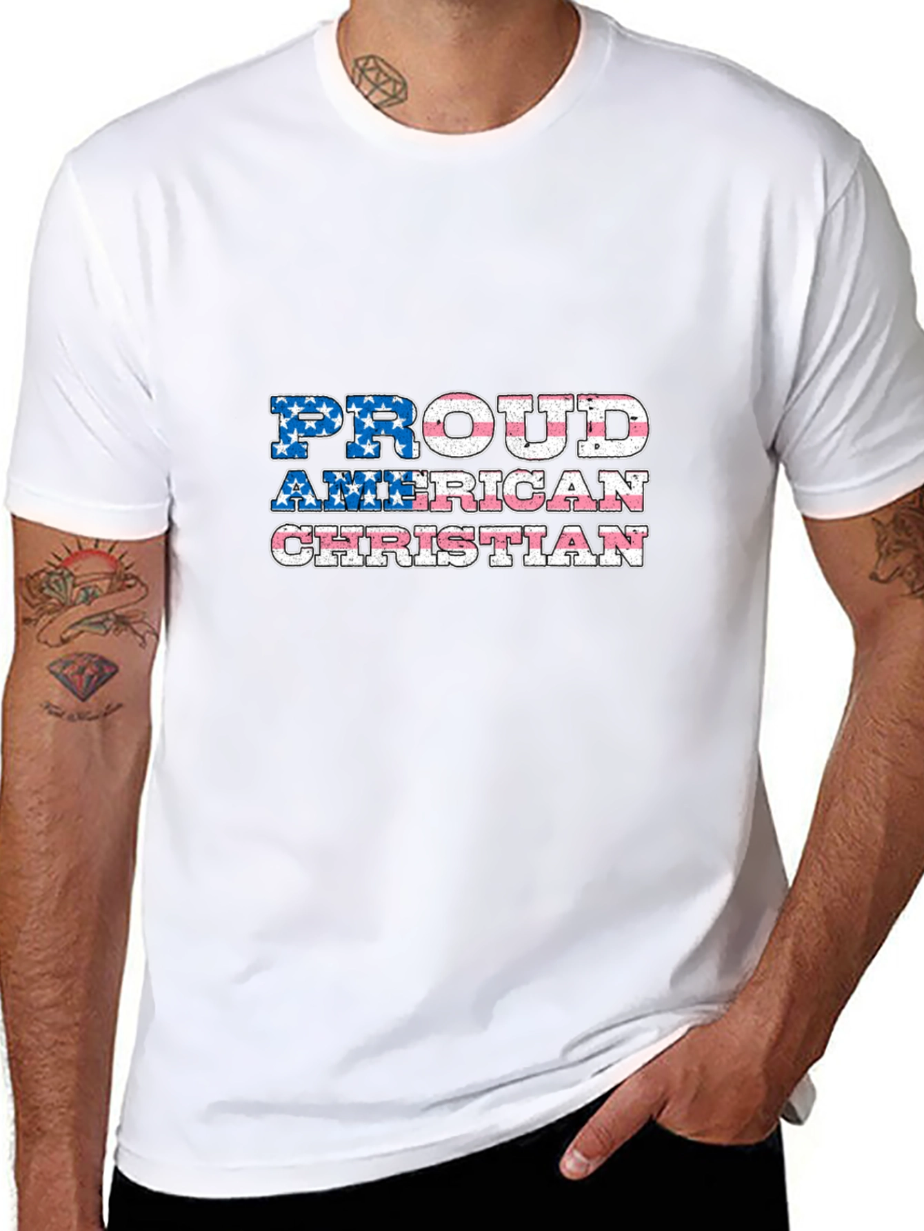 Proud American Christian Graphic T-Shirt