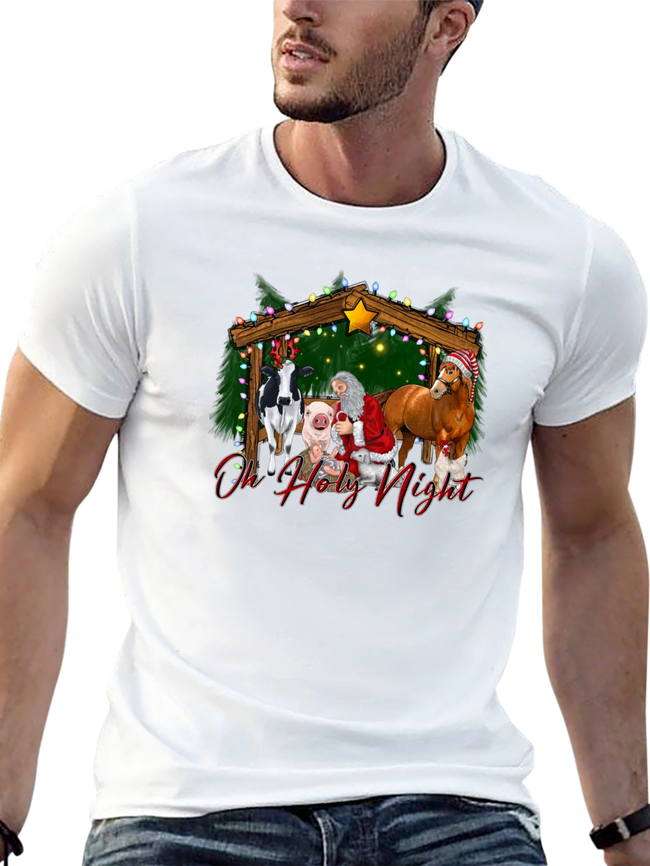Oh Holy Night Christmas Graphic T-Shirt