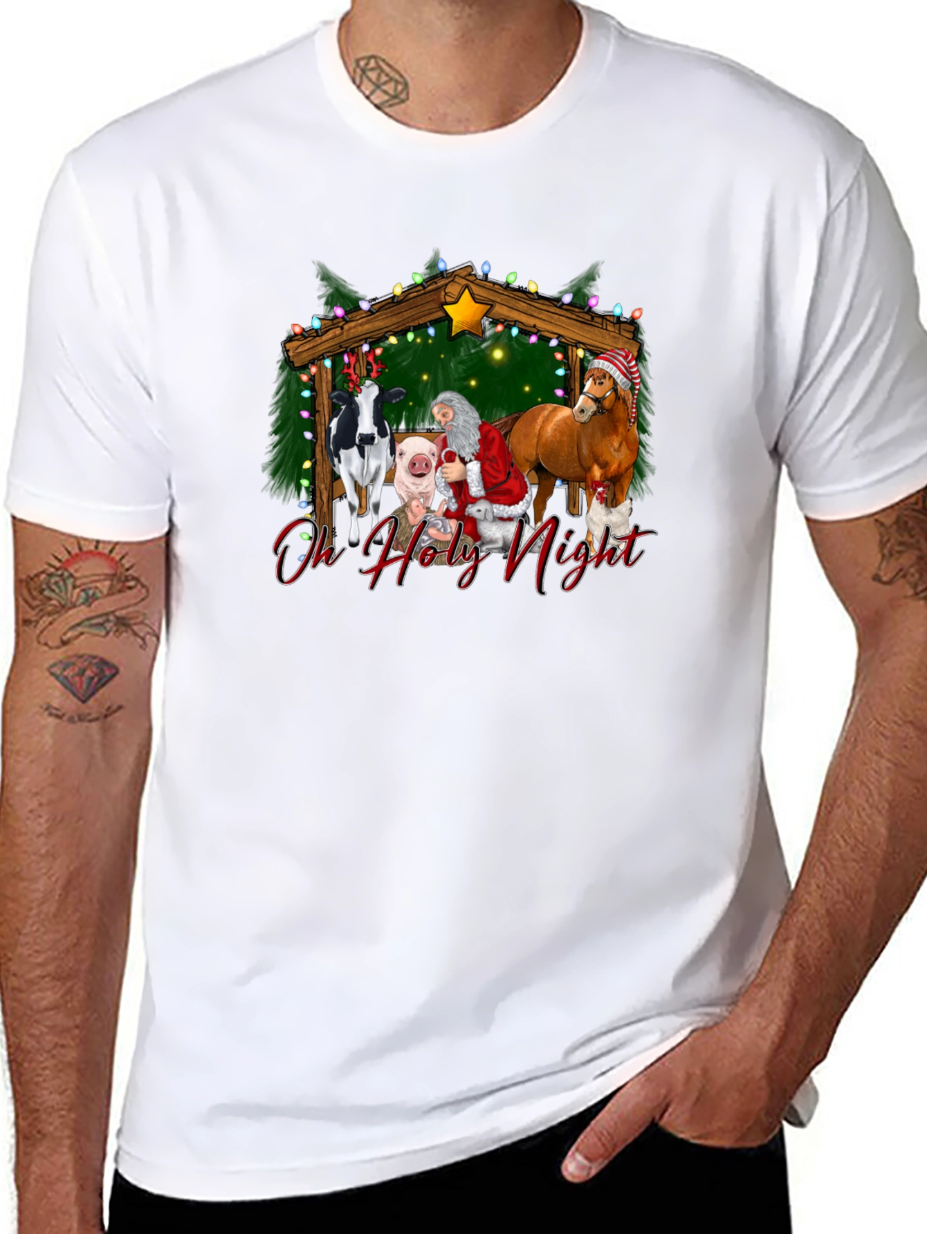 Oh Holy Night Christmas Graphic T-Shirt