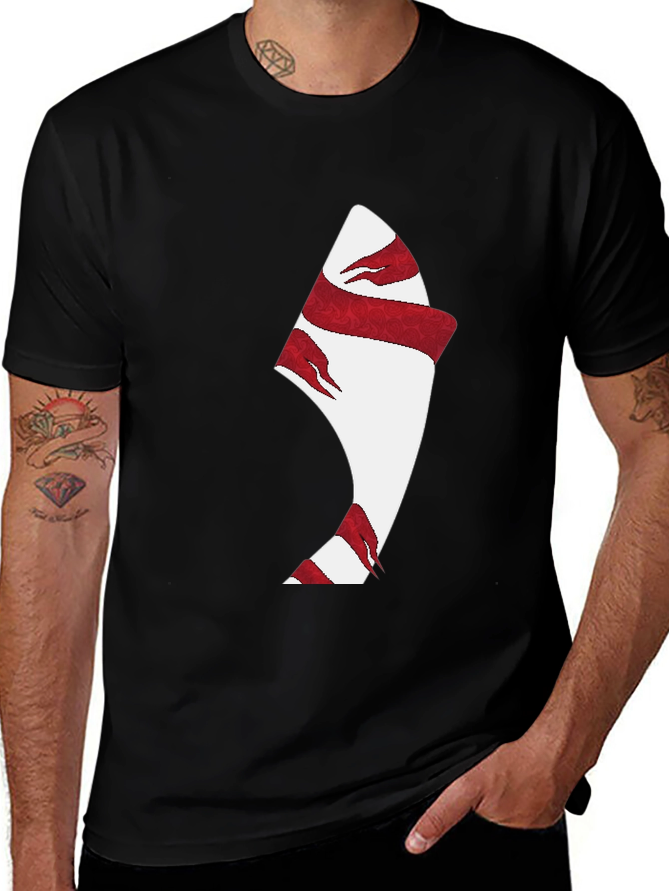 Modern Graphic Print Black T-Shirt