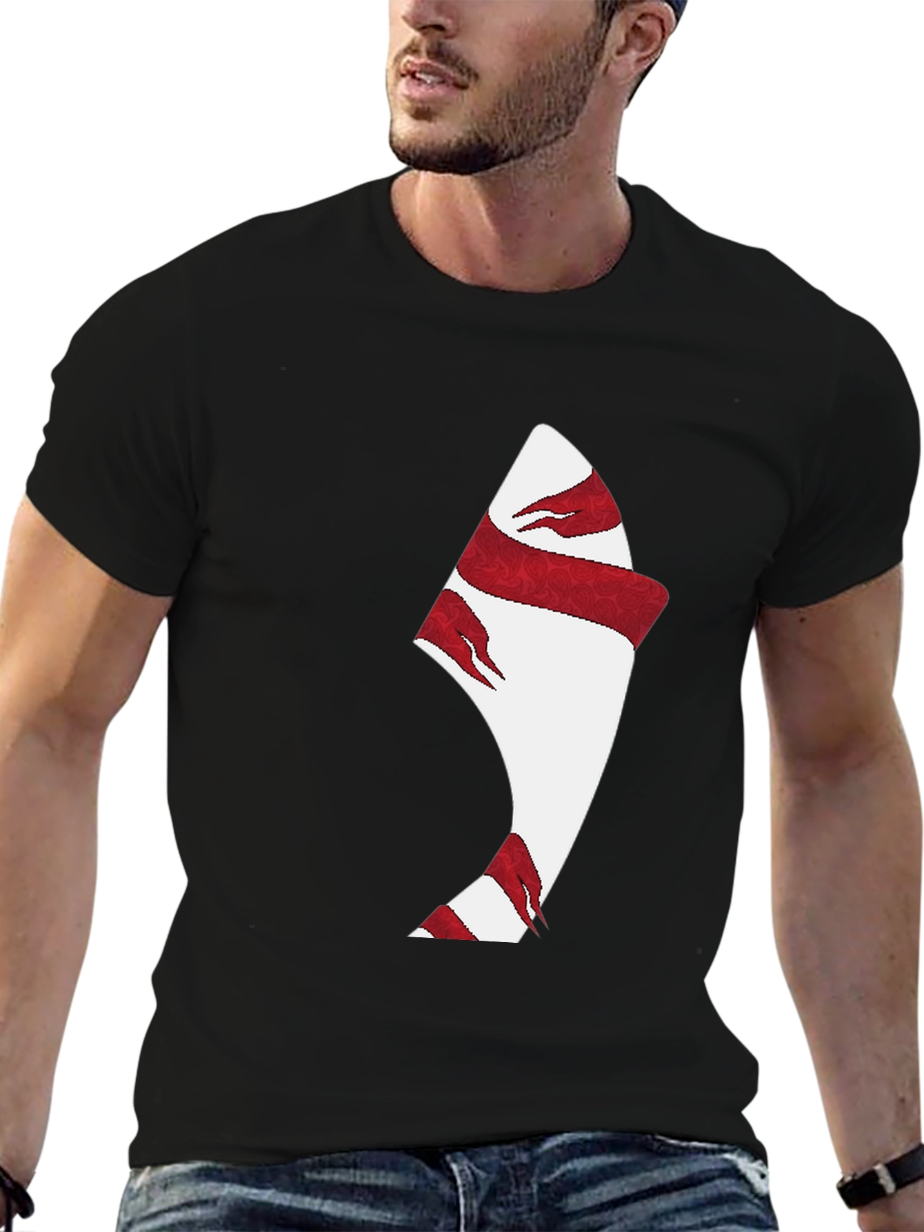 Modern Graphic Print Black T-Shirt