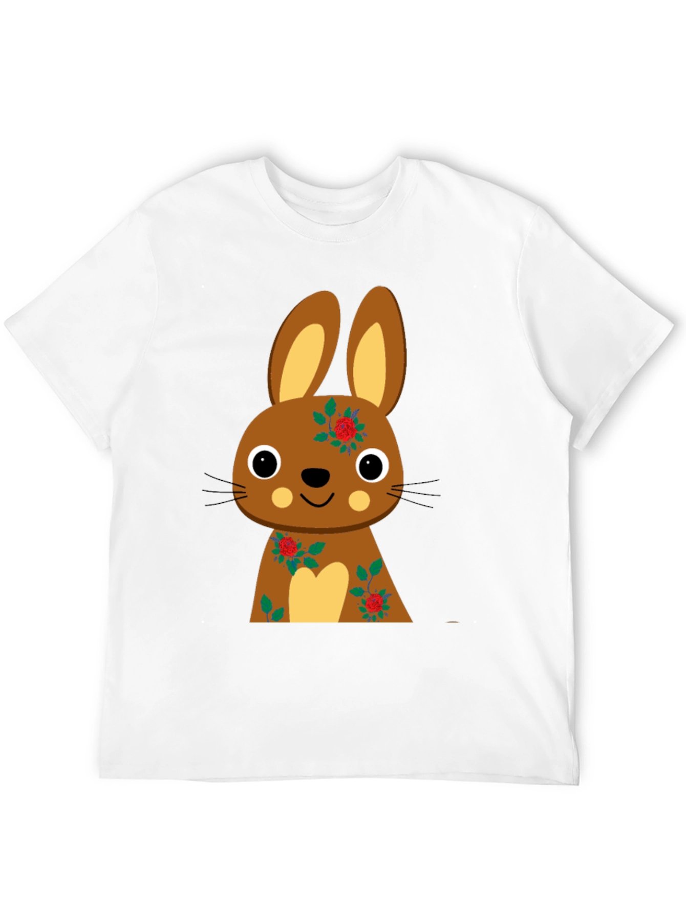 Cute Bunny Graphic Black Tee