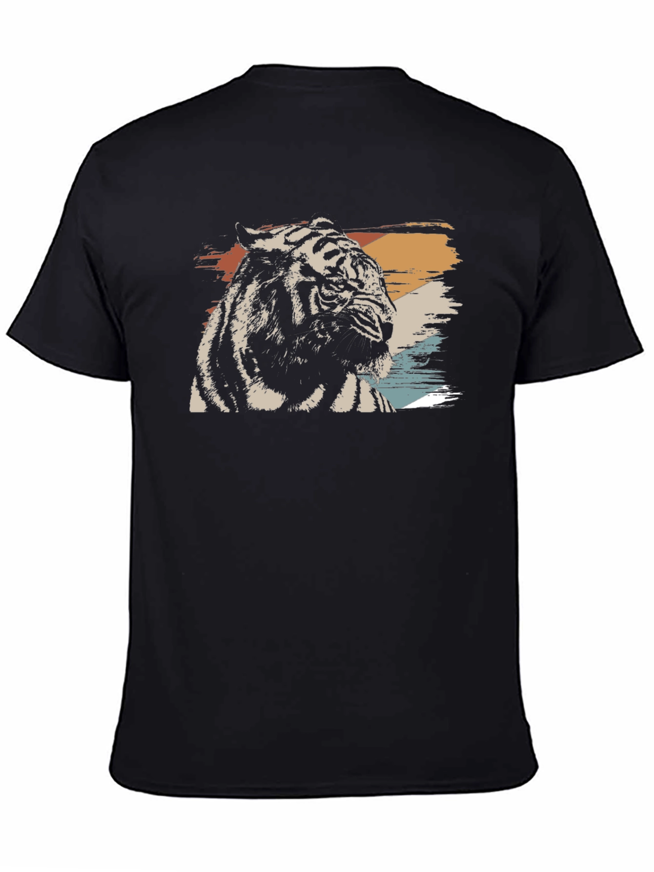 Retro Tiger Graphic Black T-Shirt