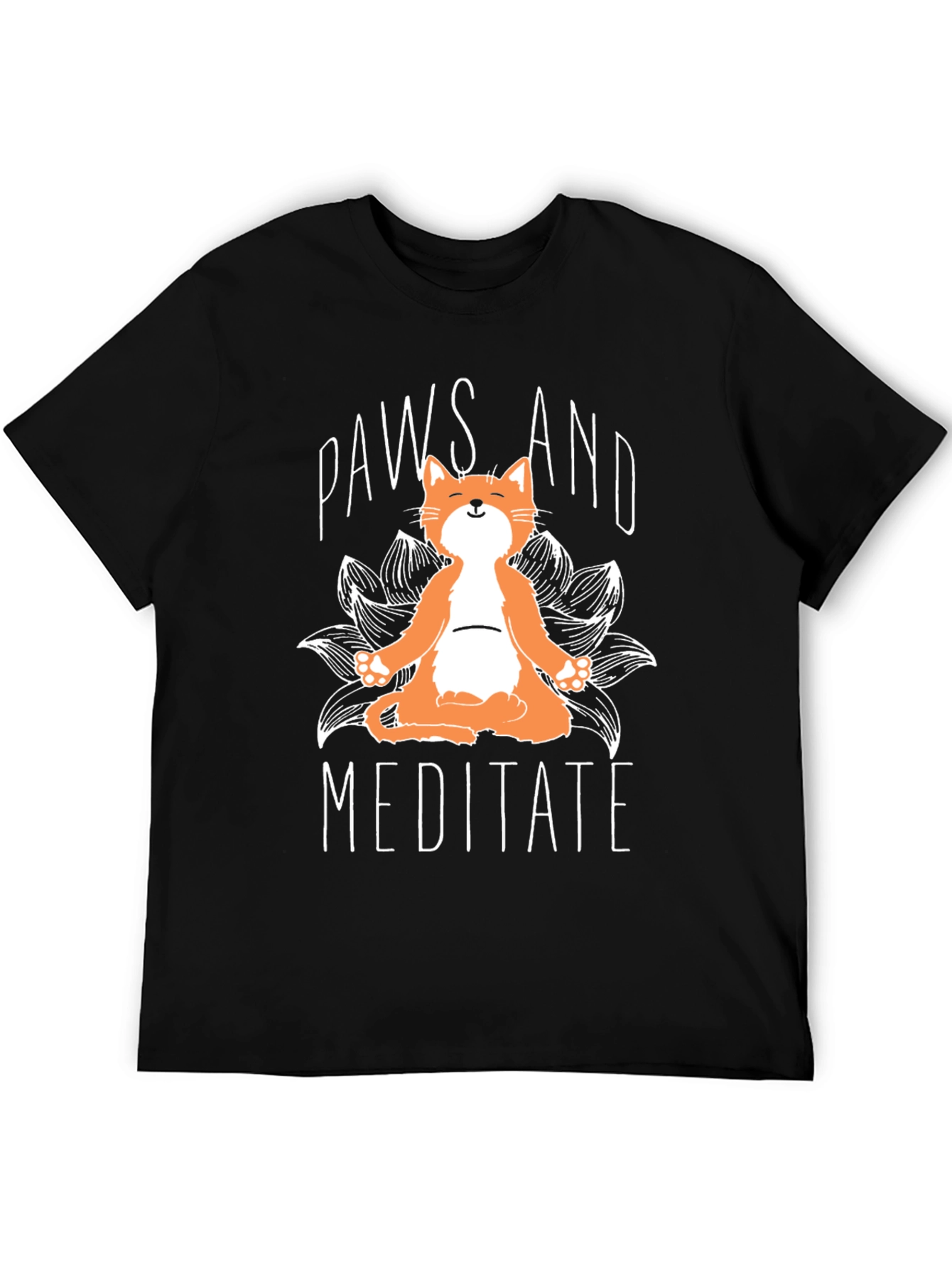 Paws and Meditate Funny Cat T-Shirt