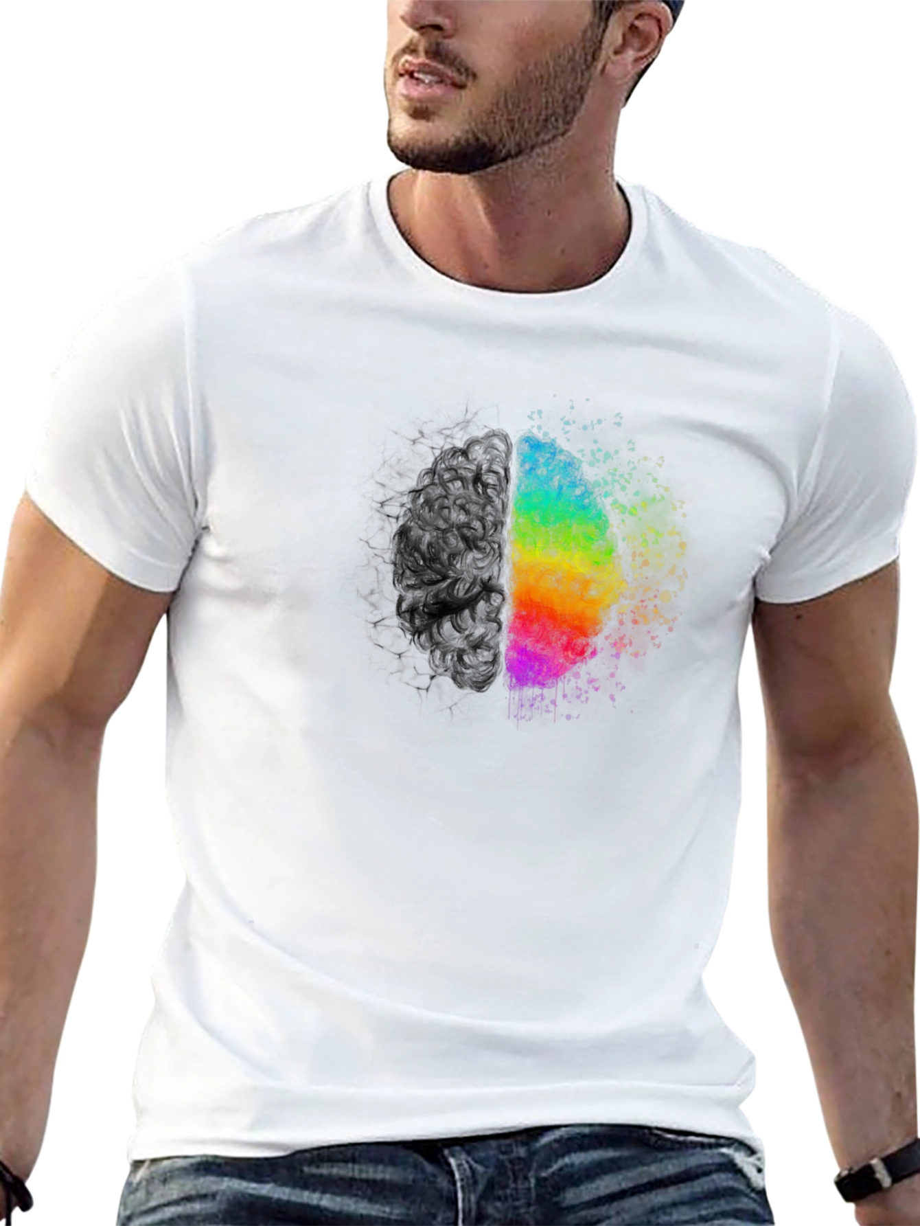 Creative Brain Graphic Tee - Black Unisex T-Shirt