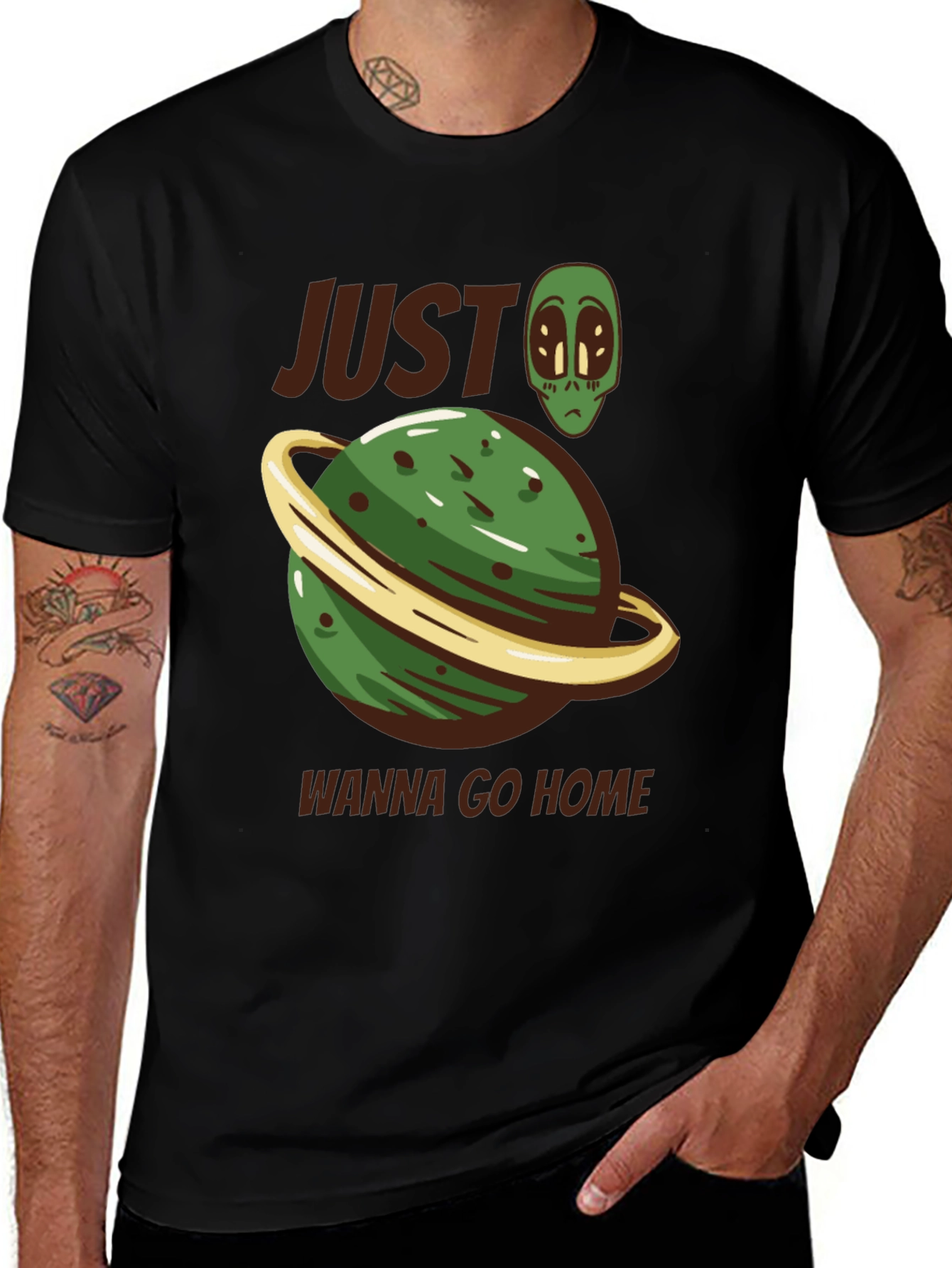 Alien Planet Graphic Tee - Wanna Go Home