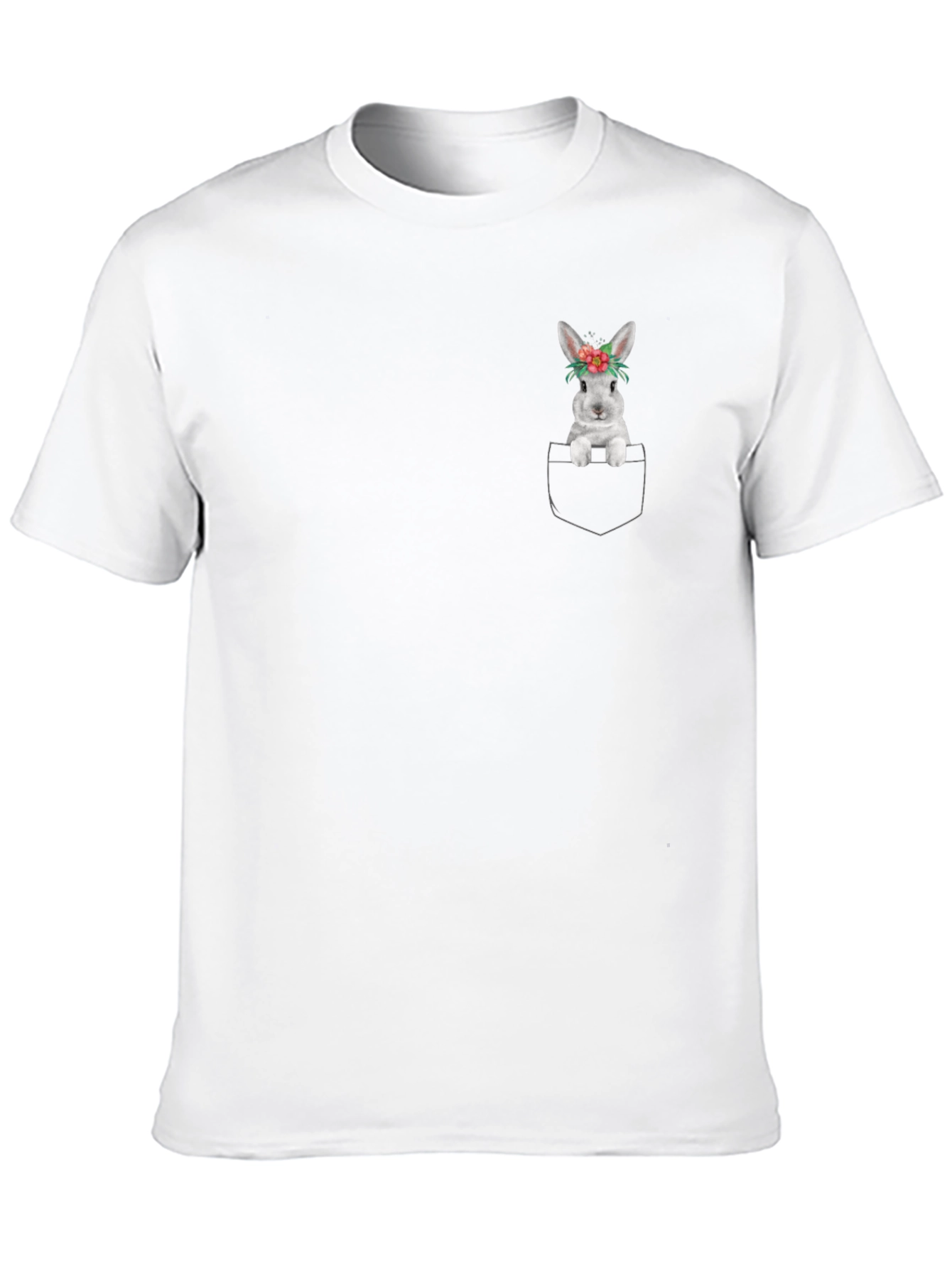 Bunny Pocket T-Shirt - Cute Rabbit Tee