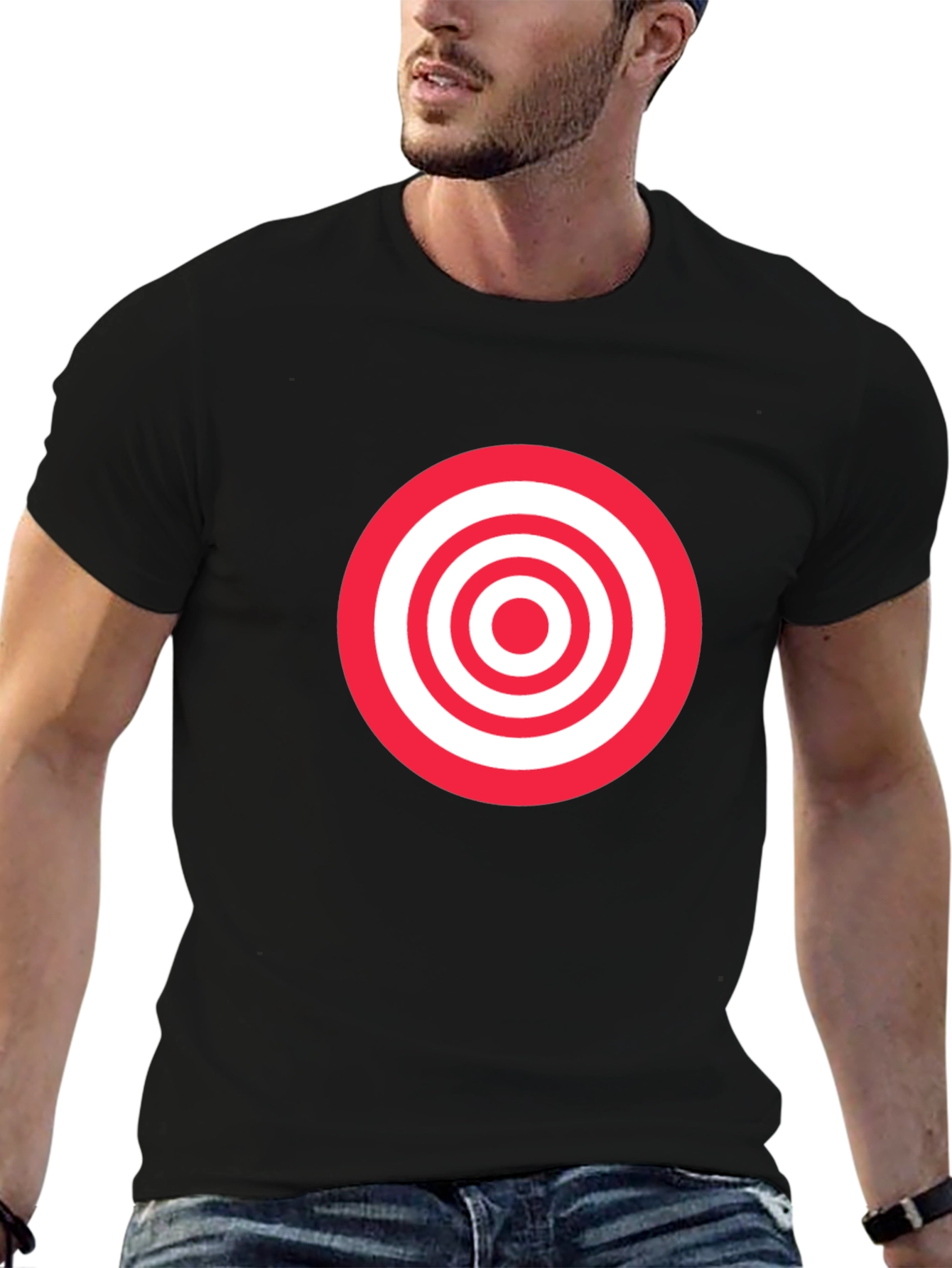 Target Graphic Tee - Black Cotton Comfort