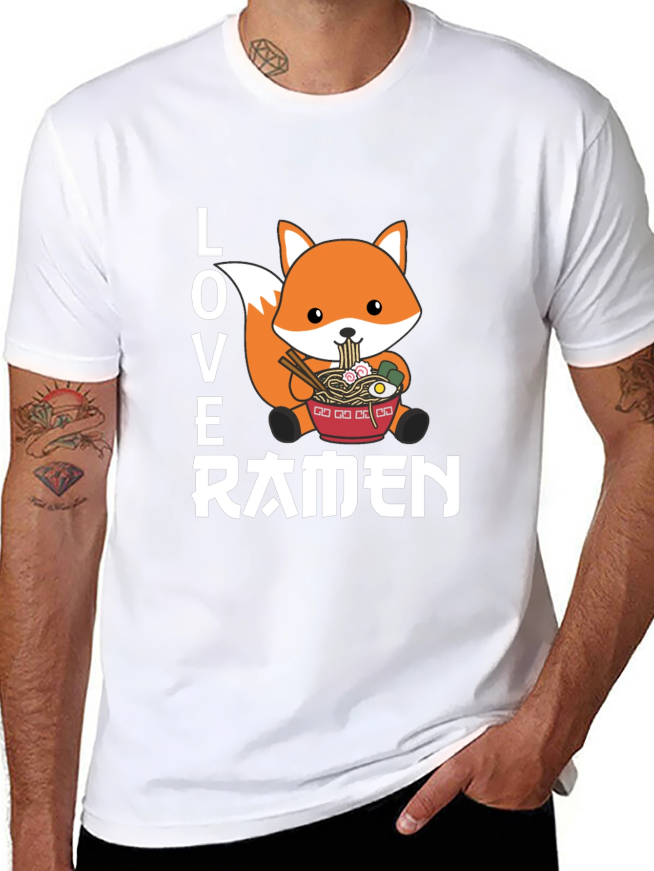 Love Ramen Fox Graphic T-Shirt