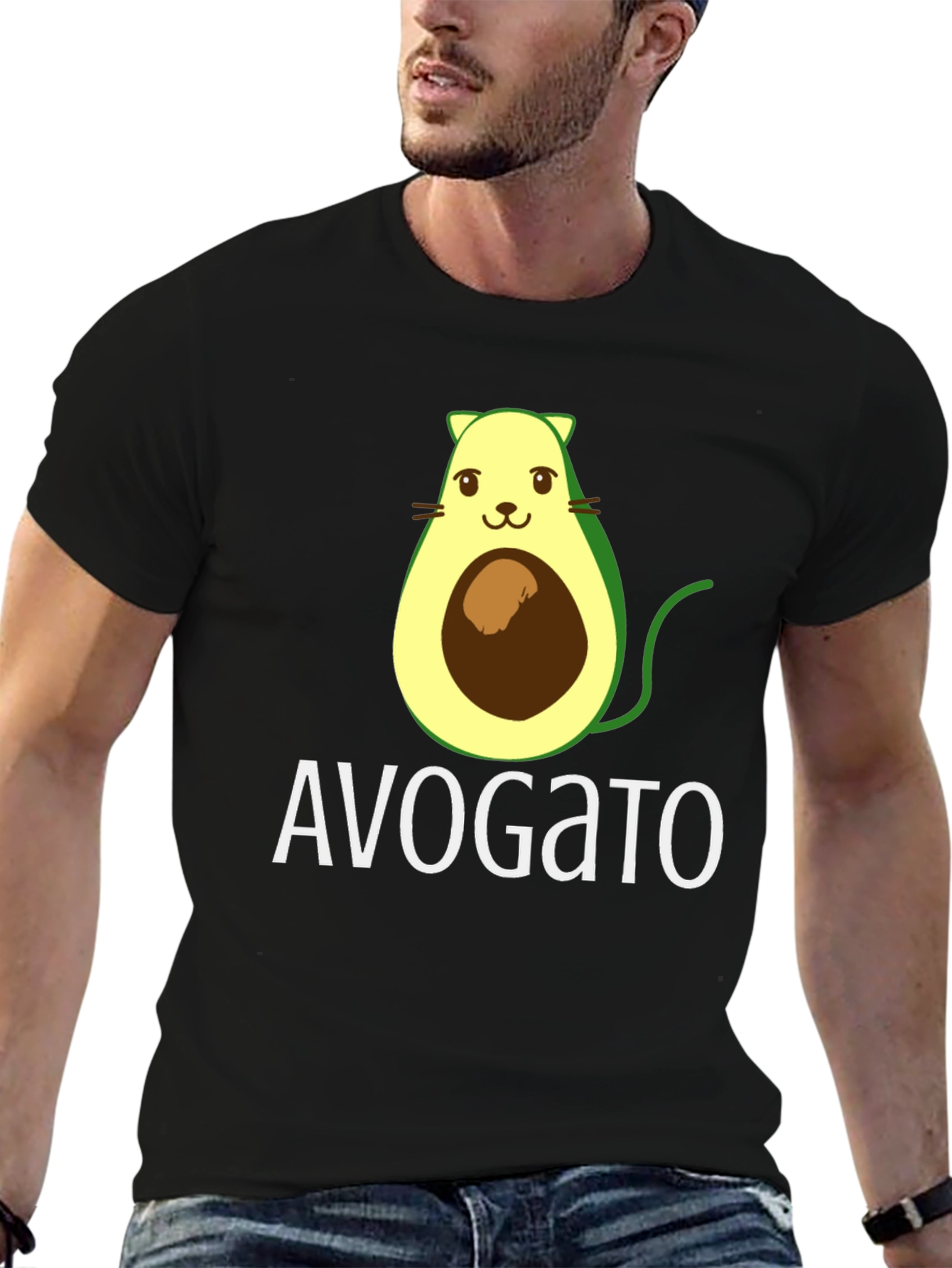 Avogato T-Shirt - Avocado Cat Pun Tee