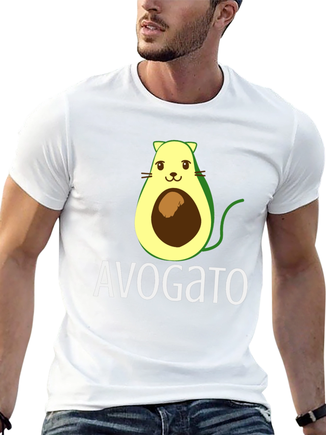 Avogato T-Shirt - Avocado Cat Pun Tee
