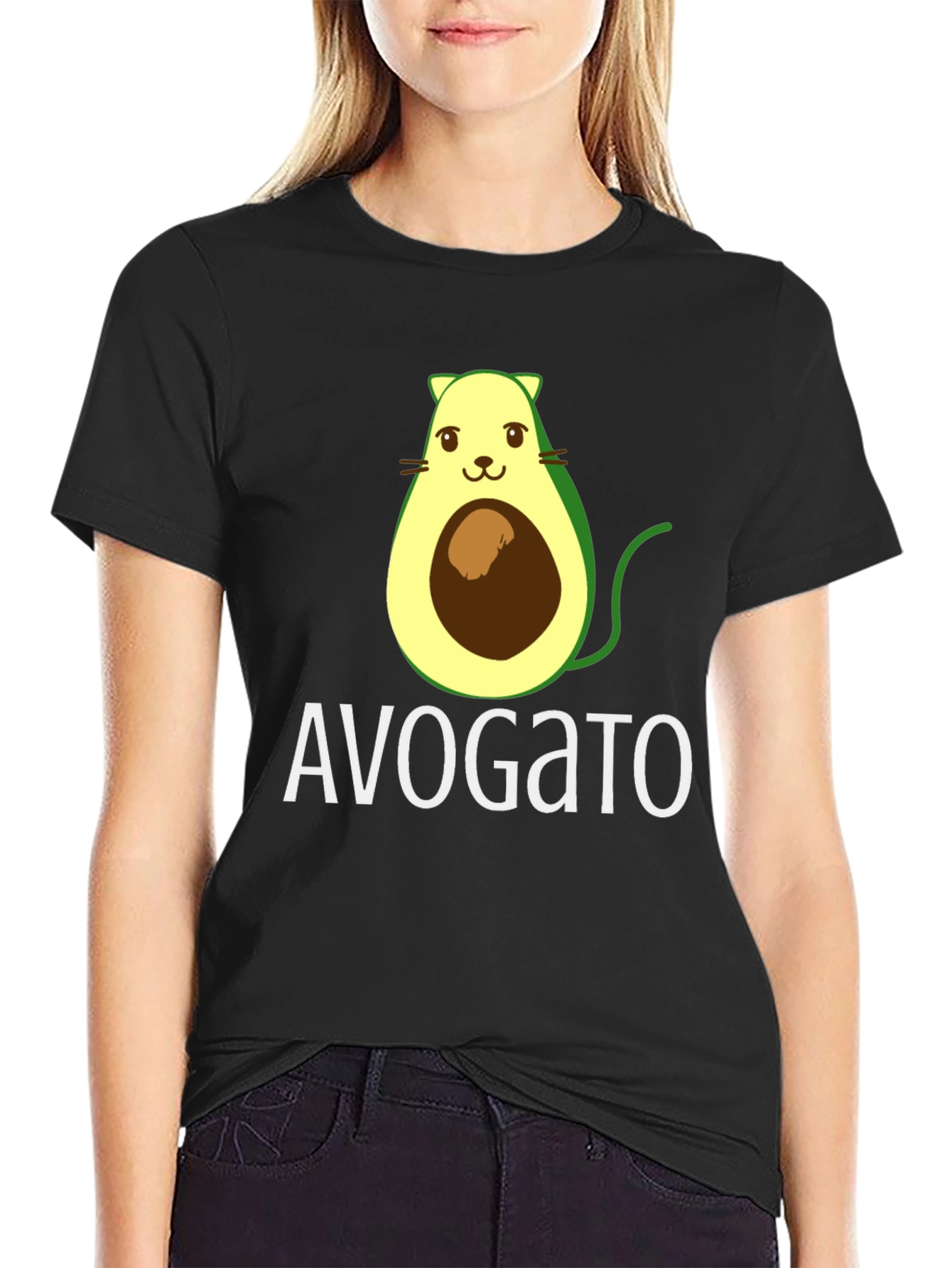 Avogato T-Shirt - Avocado Cat Pun Tee