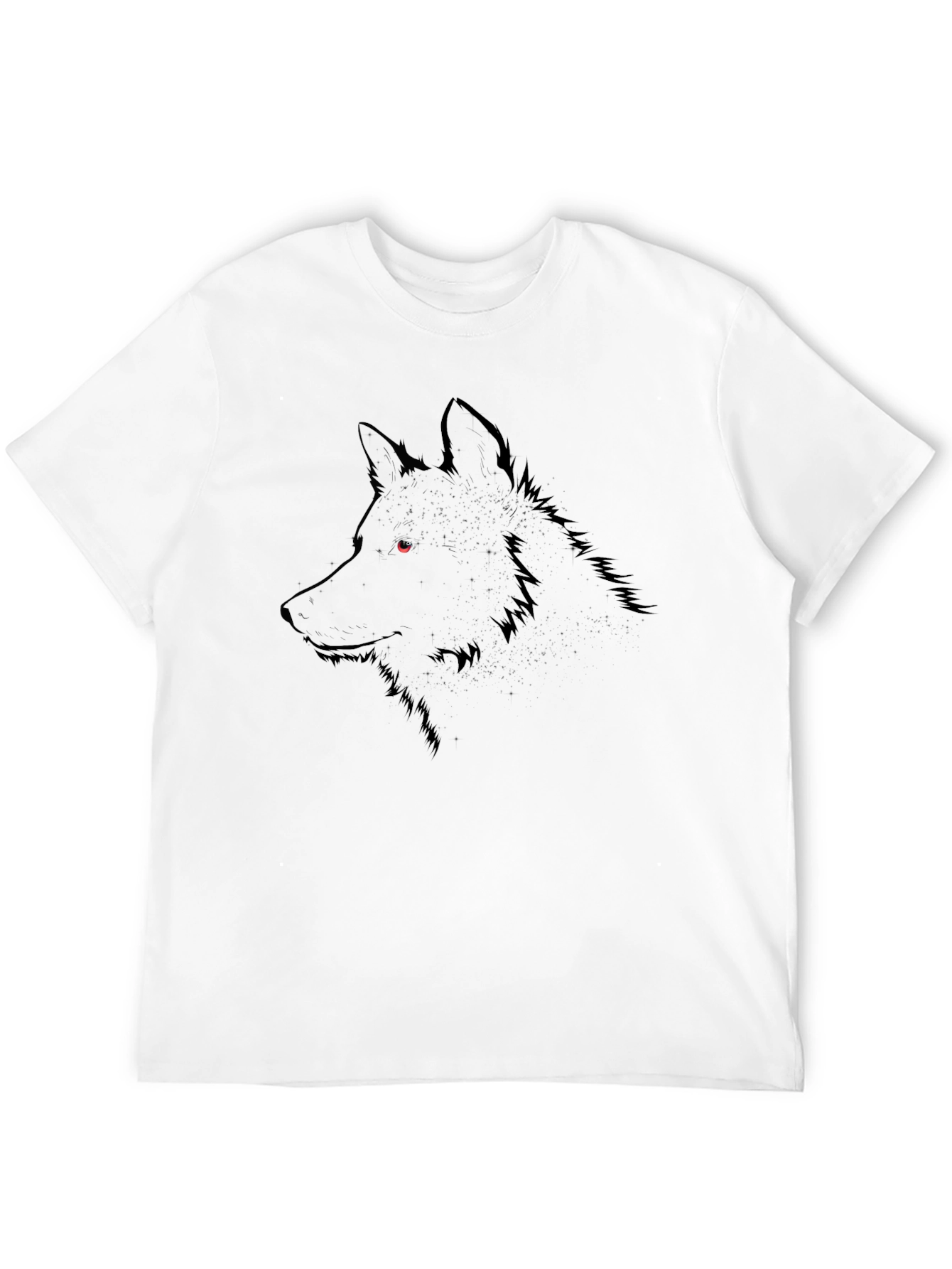 Mens Black Wolf Graphic Tee
