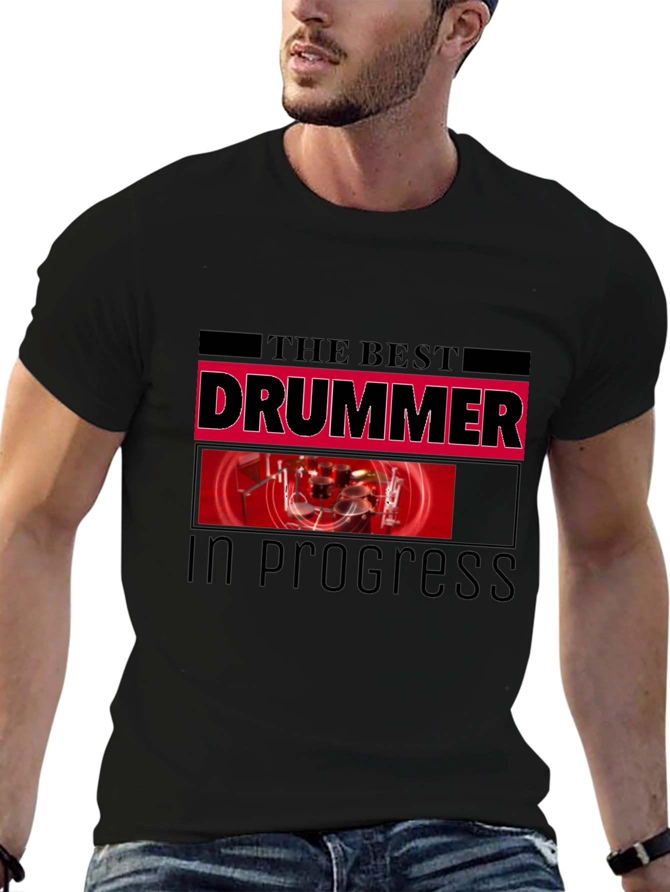 The Best Drummer In Progress Black T-Shirt