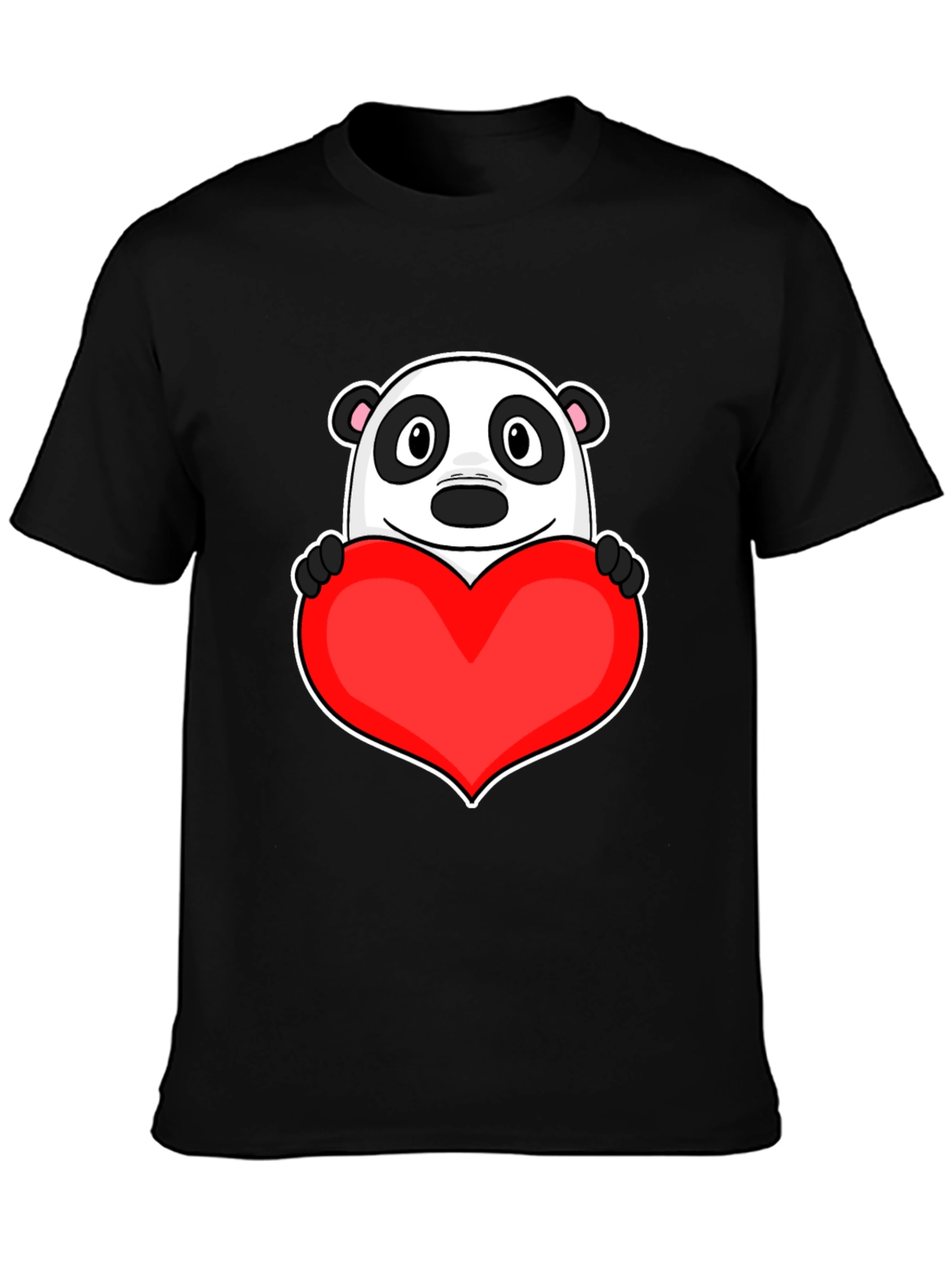 Cute Panda Heart Graphic T-Shirt - Love Bear Tee