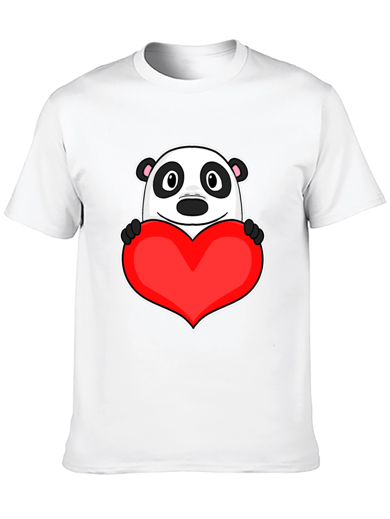 Cute Panda Heart Graphic T-Shirt - Love Bear Tee