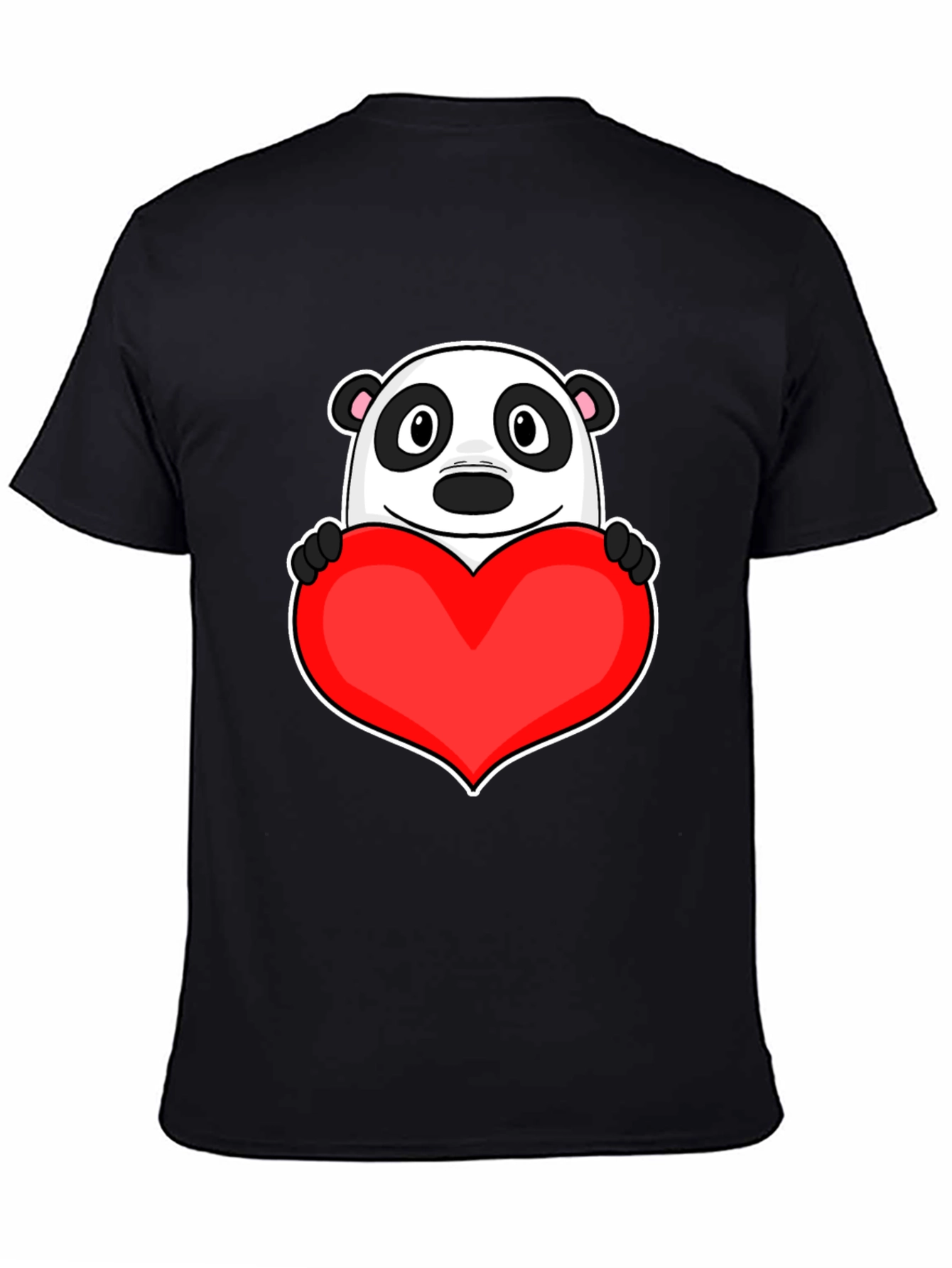 Cute Panda Heart Graphic T-Shirt - Love Bear Tee