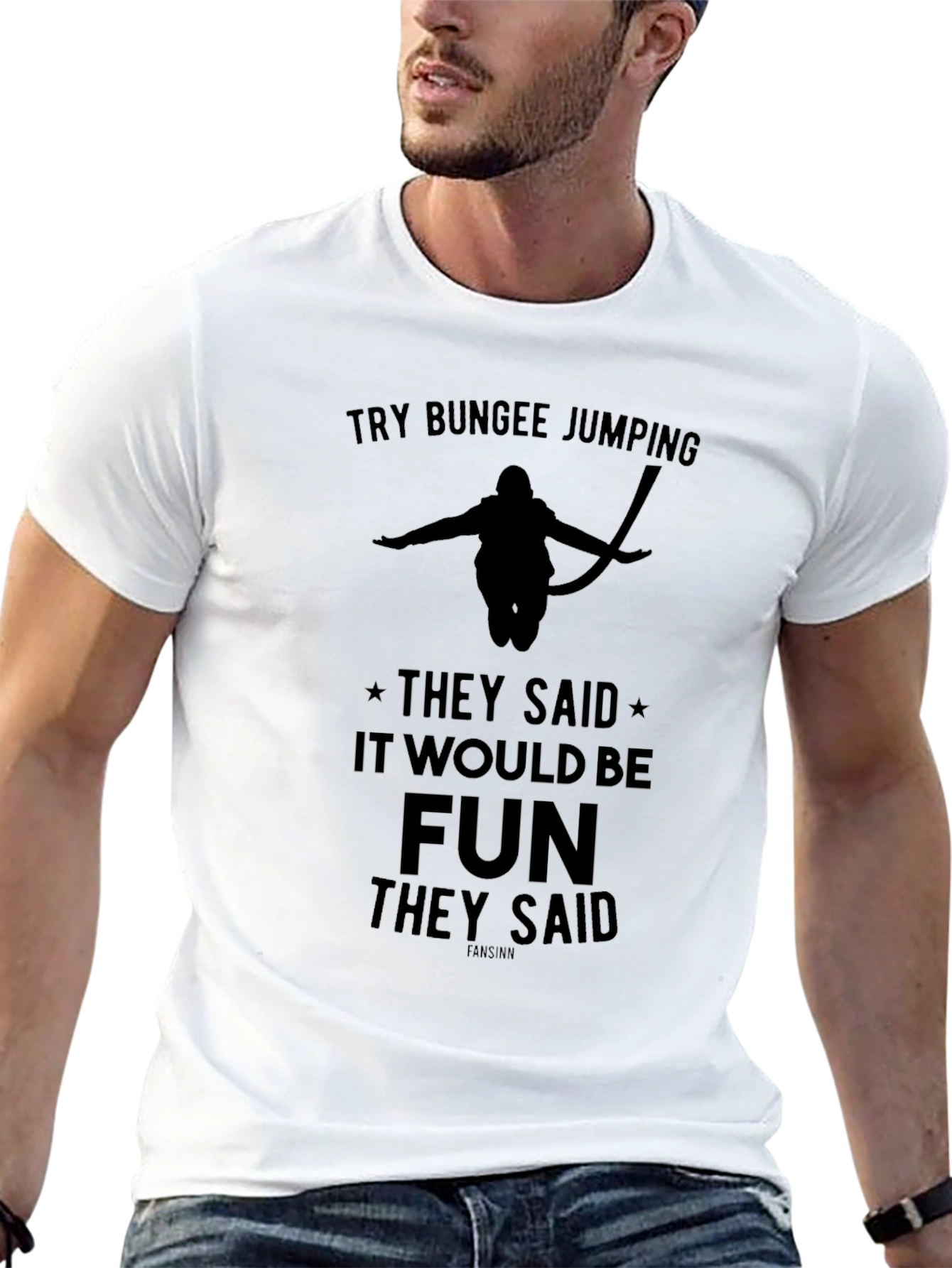 Bungee Jumping Graphic Tee - Fun Adventure Shirt