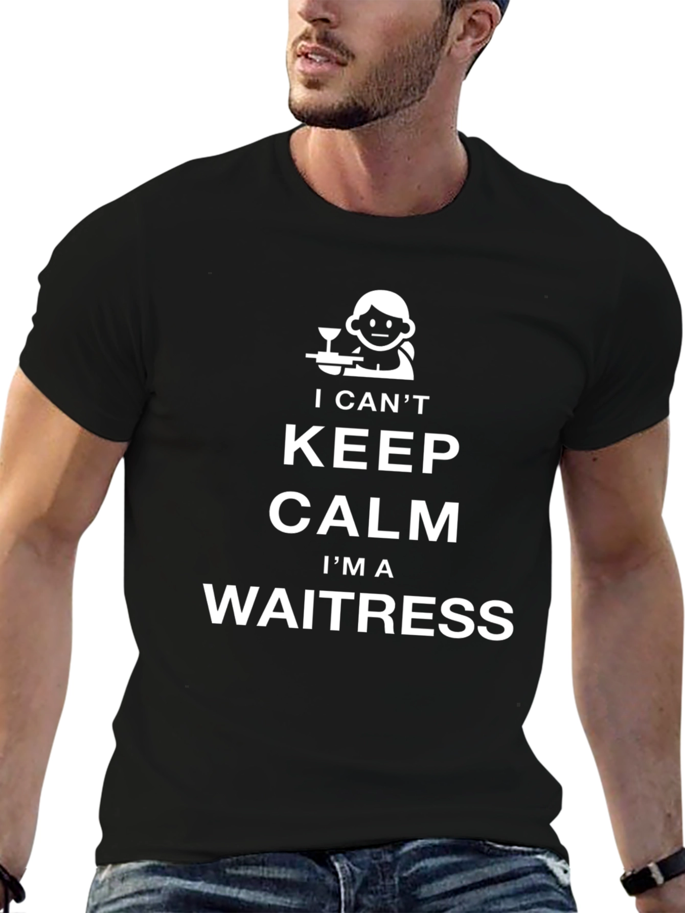 Funny Waitress T-Shirt - I Cant Keep Calm
