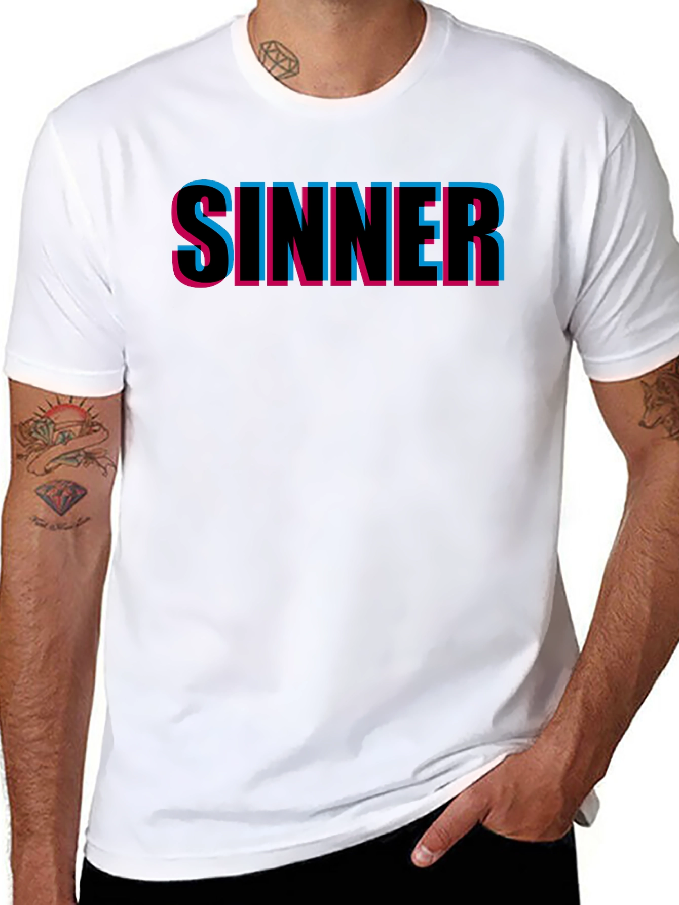 Sinner Graphic Tee - Stylish Black Cotton T-Shirt
