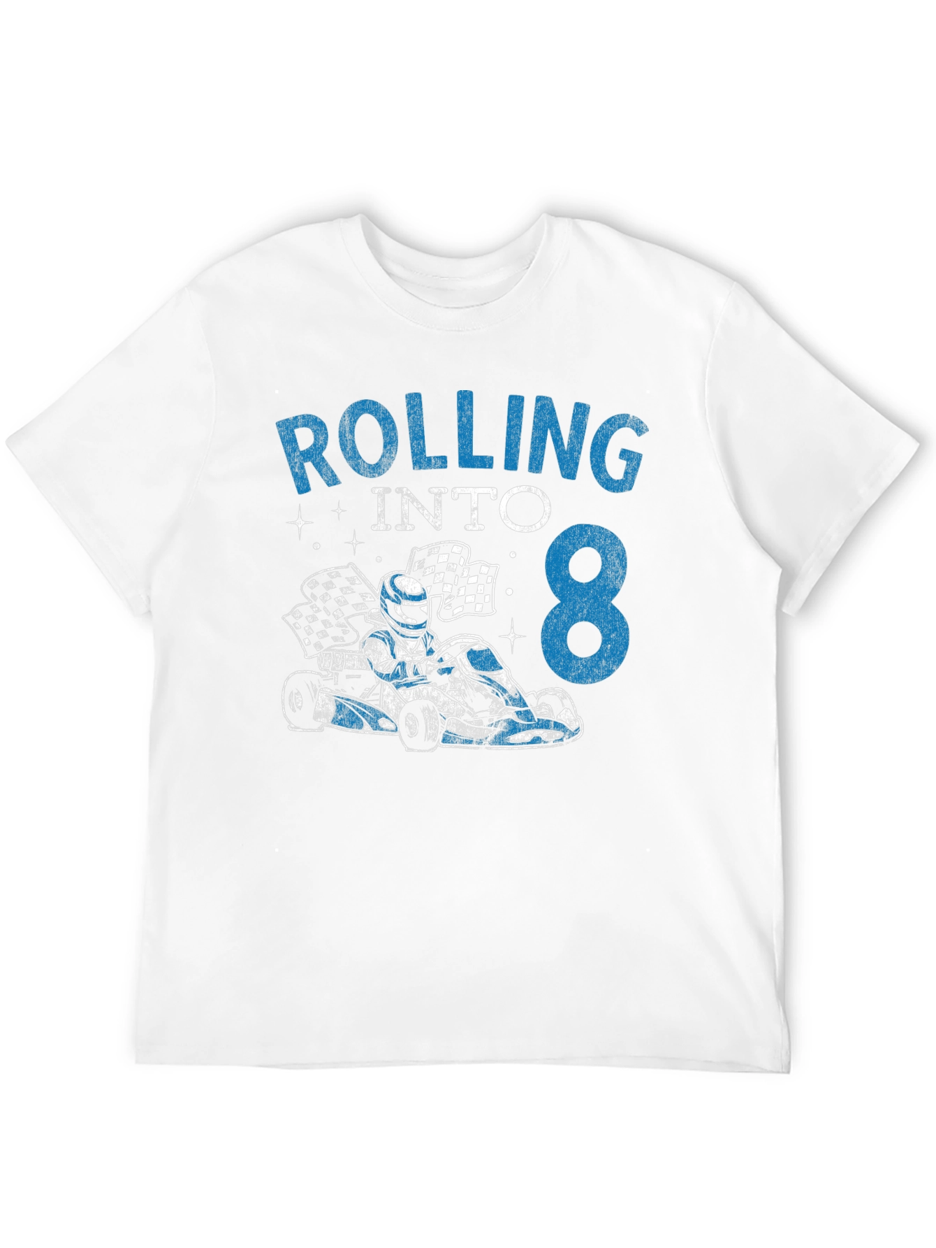 Rolling Into 8 Birthday Kart Racing T-Shirt