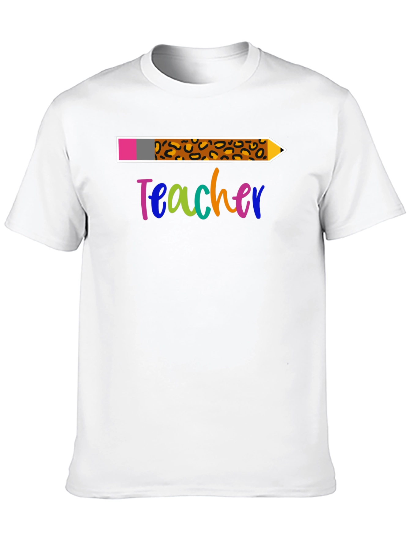 Teacher Leopard Print Pencil T-Shirt