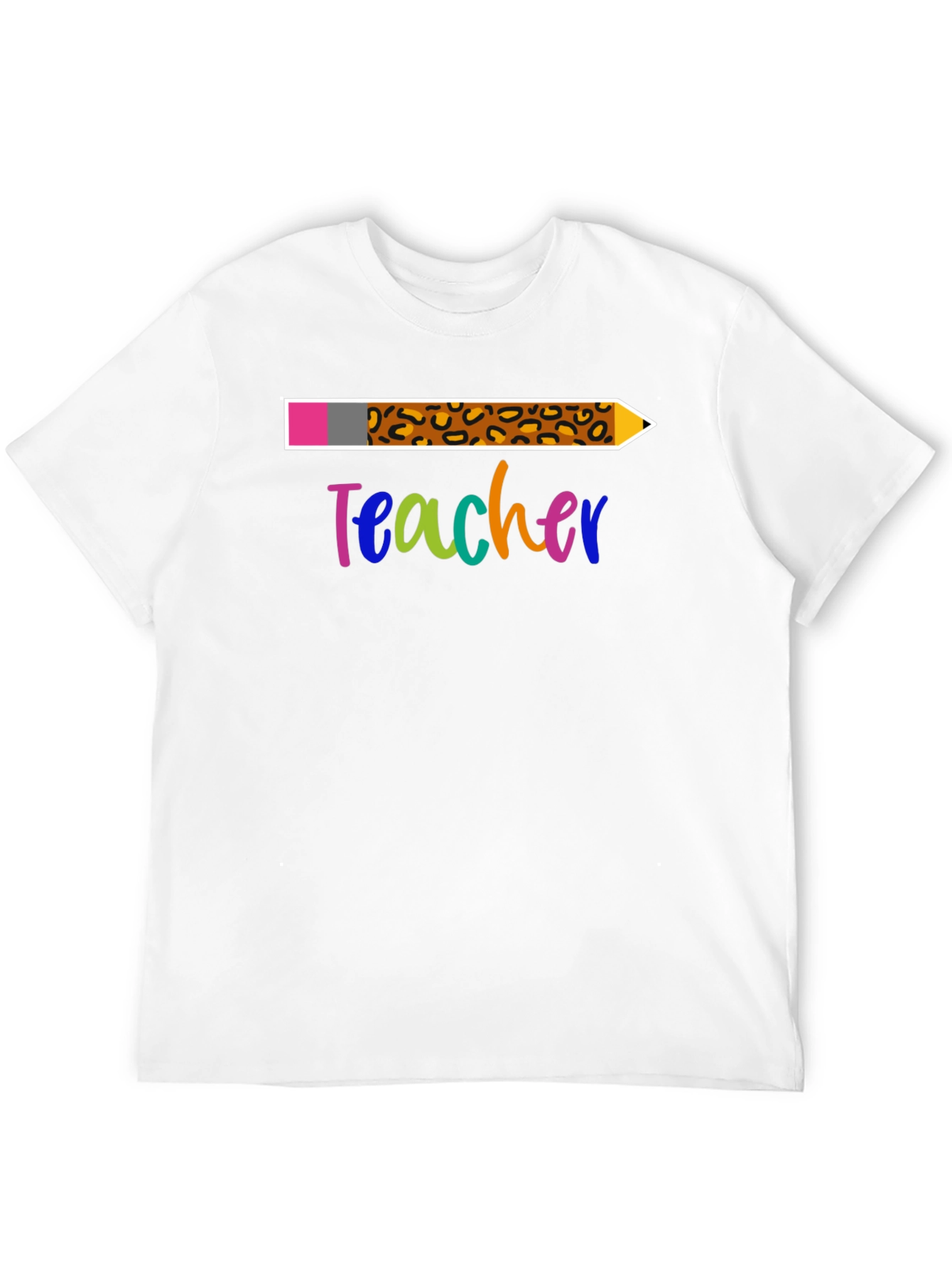 Teacher Leopard Print Pencil T-Shirt