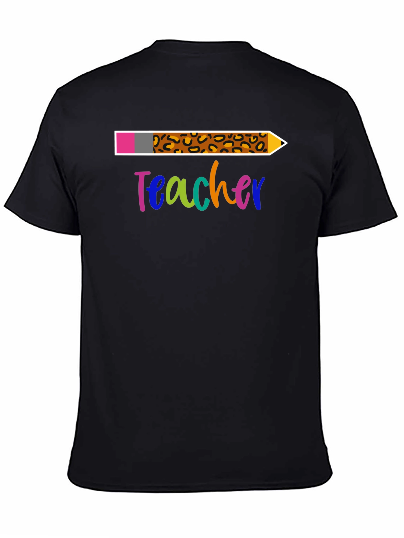 Teacher Leopard Print Pencil T-Shirt