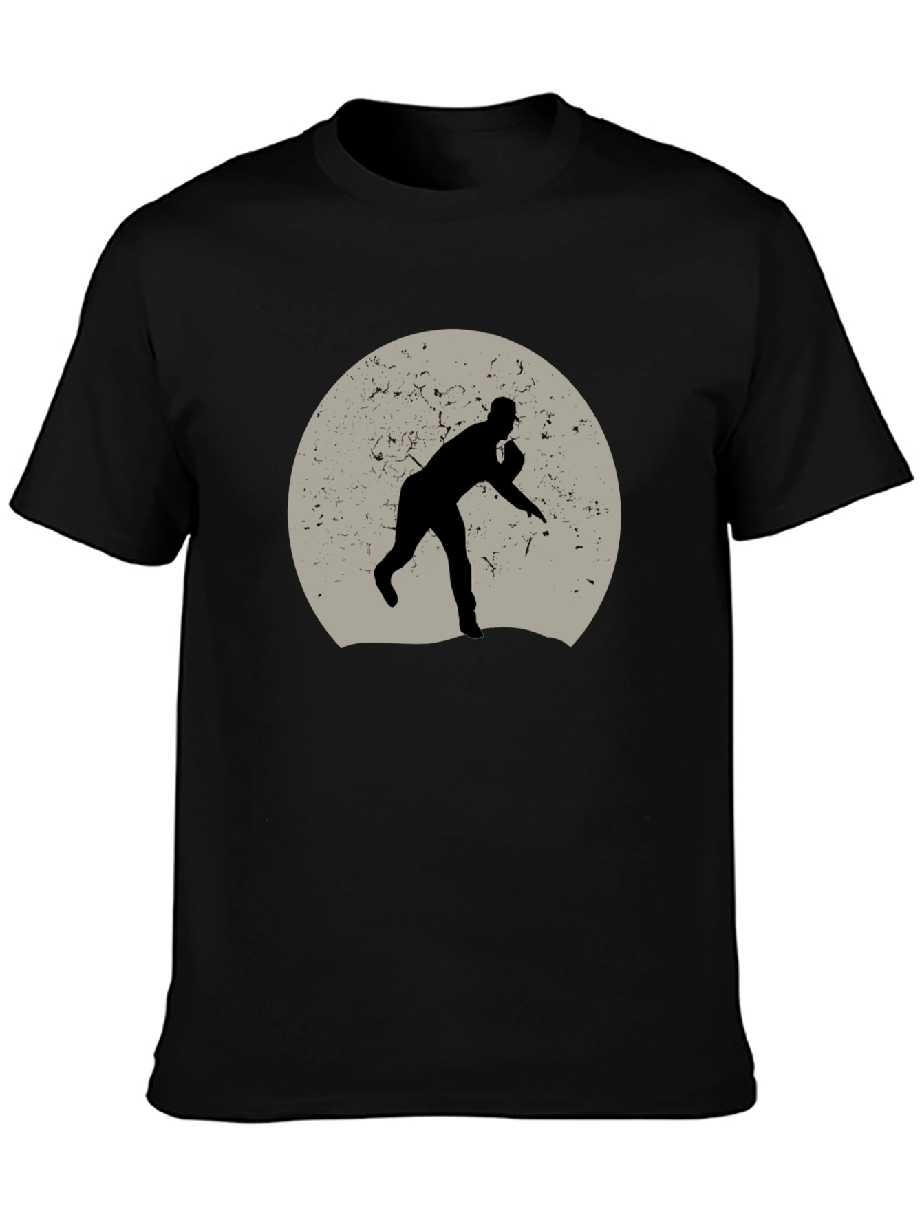 Baseball Pitcher Graphic Tee - Black