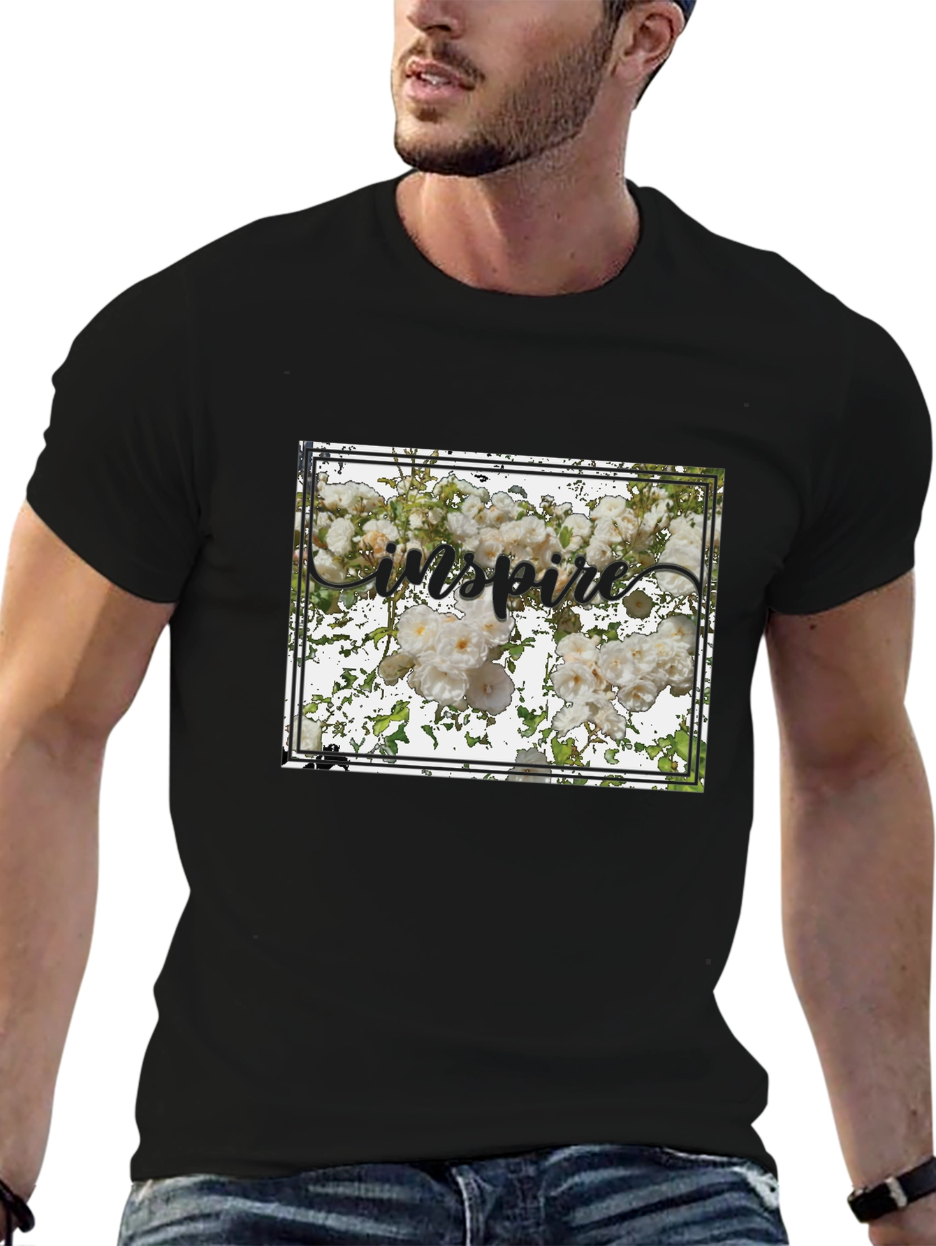 Inspire Floral Graphic Tee - Stylish Unisex T-Shirt