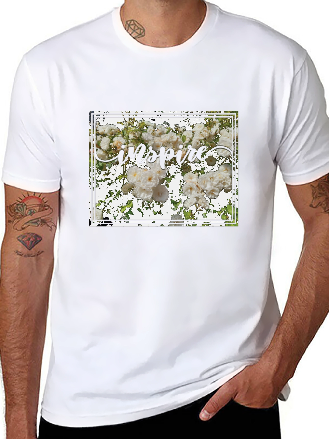 Inspire Floral Graphic Tee - Stylish Unisex T-Shirt