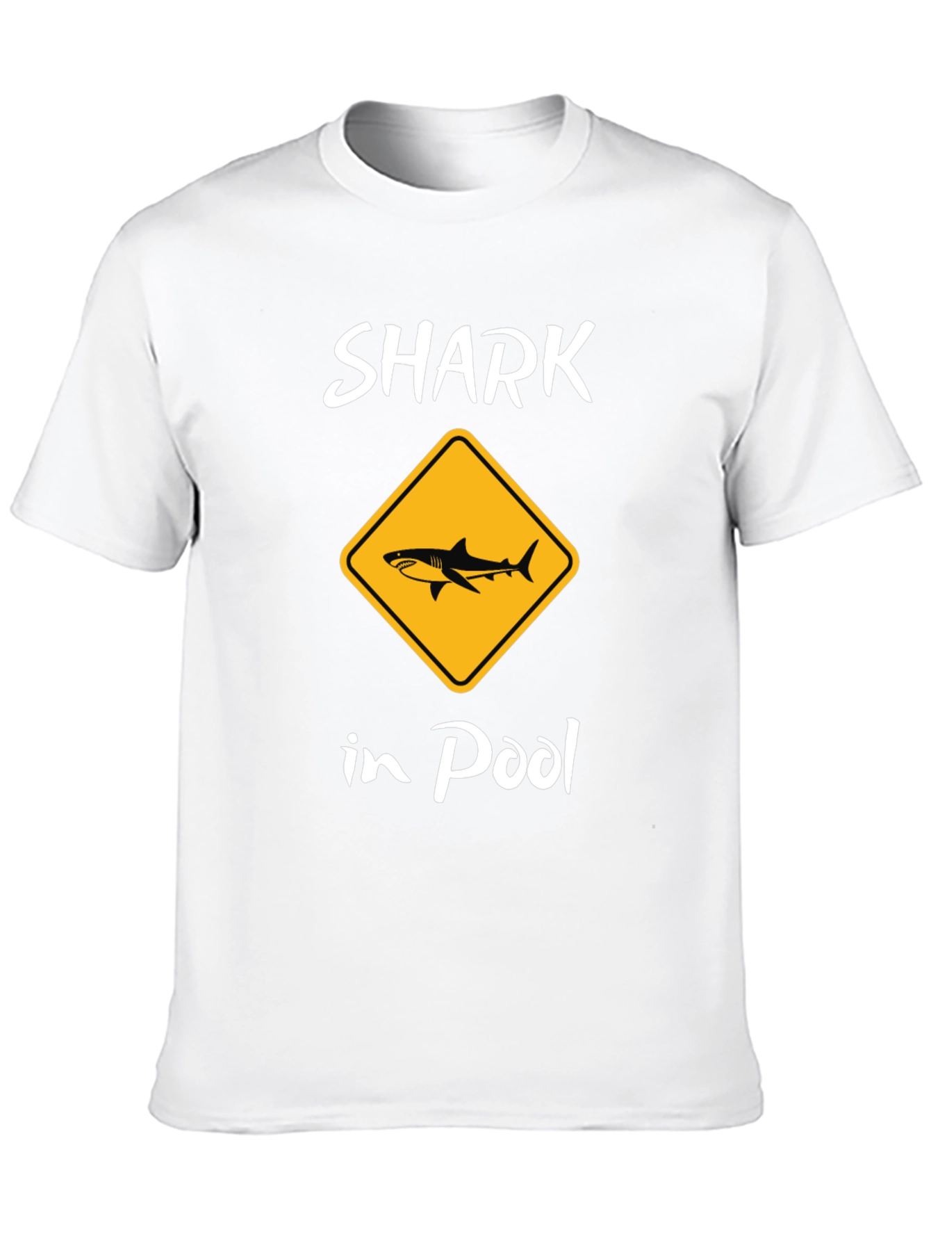 Shark in Pool Black Graphic T-Shirt