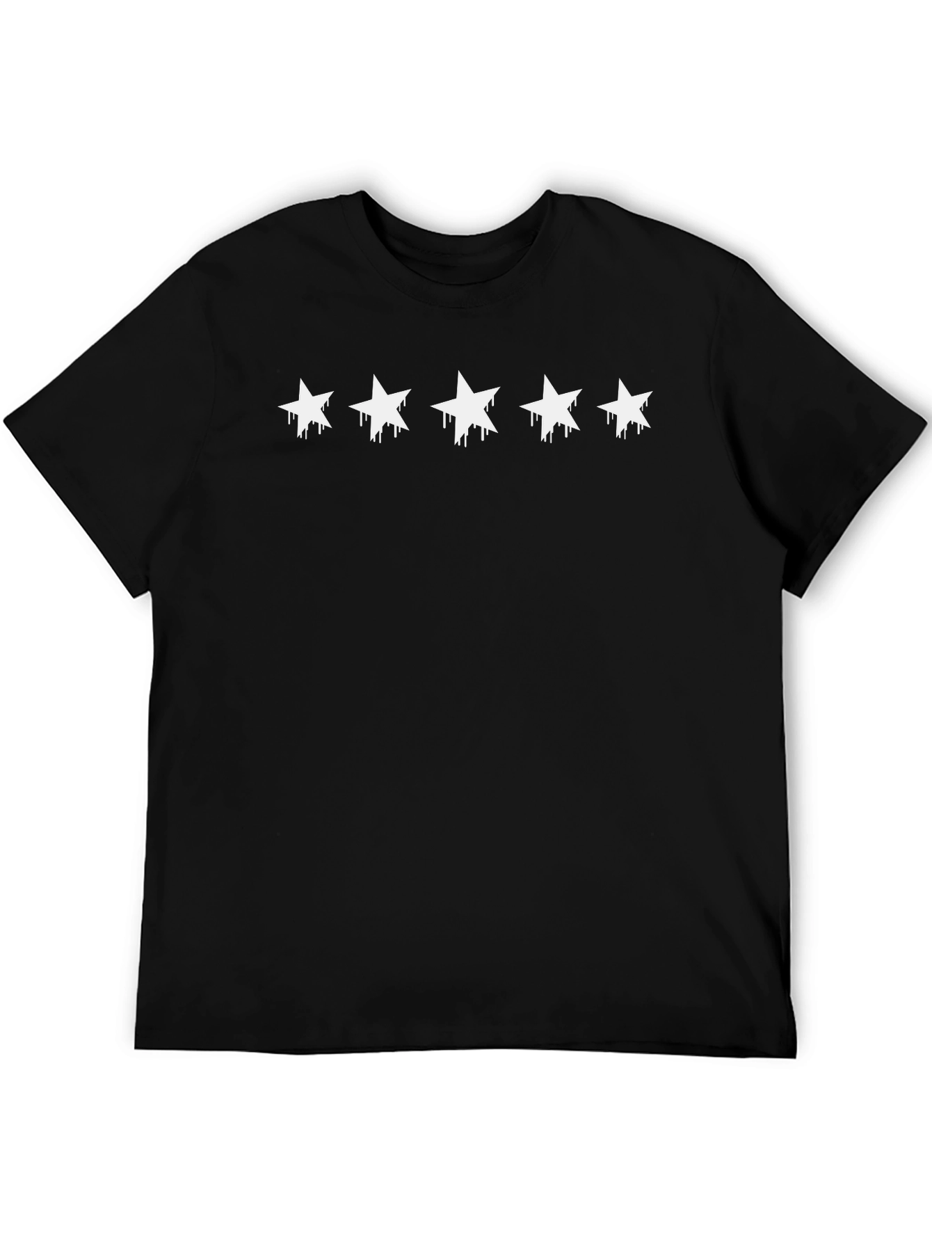 Dripping Stars Graphic Tee - Stylish Black Cotton T-Shirt
