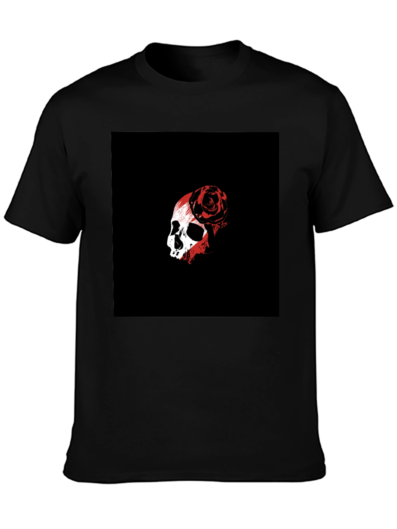 Skull & Rose Graphic Black T-Shirt