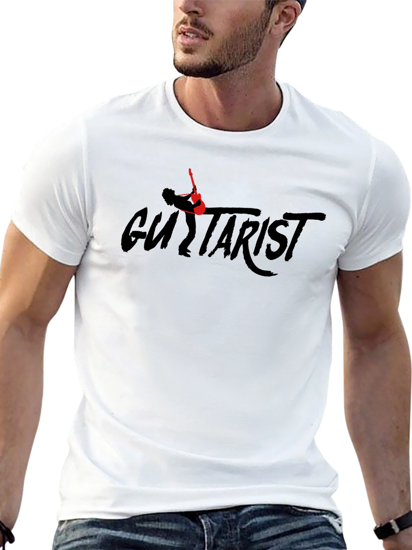 Guitarist Black Graphic T-Shirt