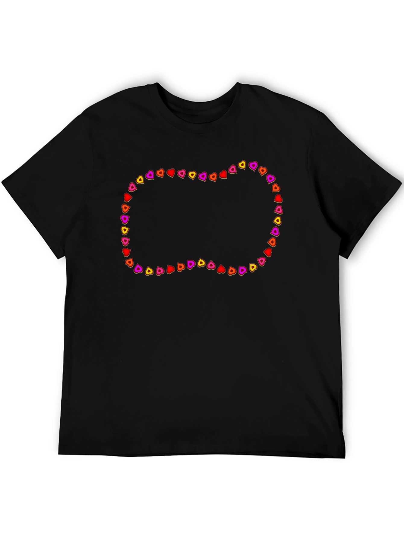 Heart Border Black T-Shirt