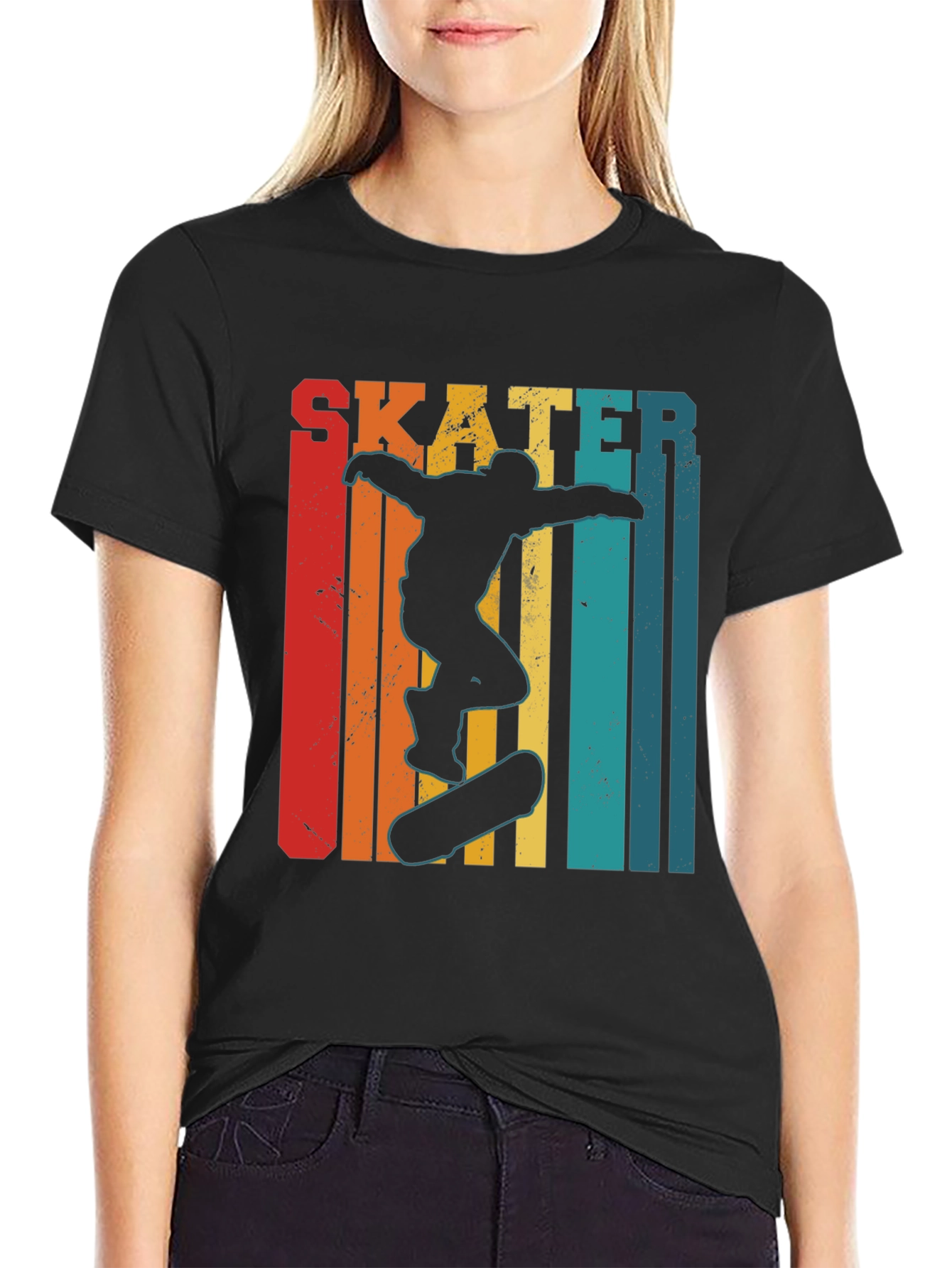 Retro Skater Graphic Tee - Black T-Shirt